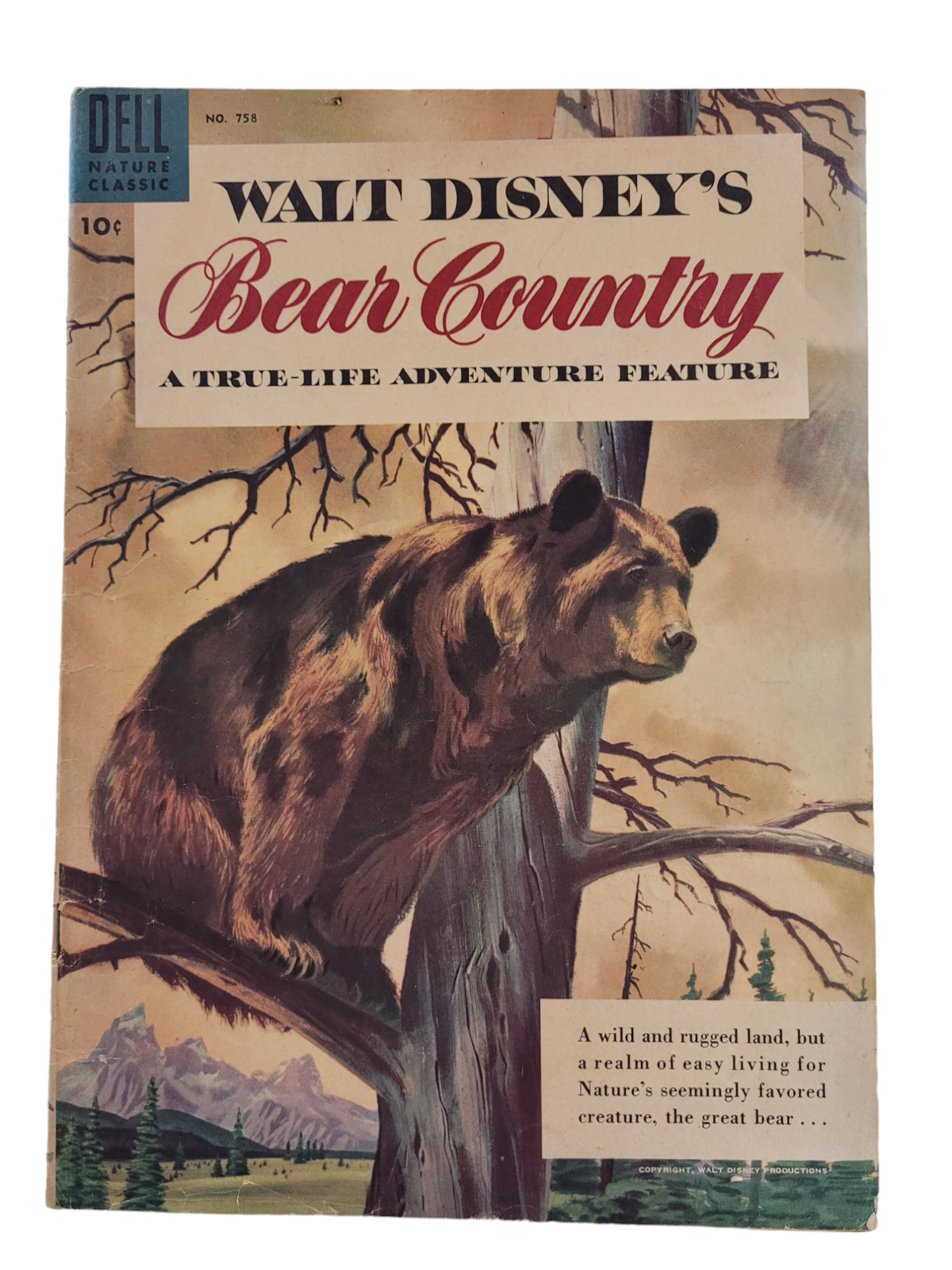 Walt Disney\'s Bear Country #758 1956 Dell Comics Nature Classics VG-/VG RAW