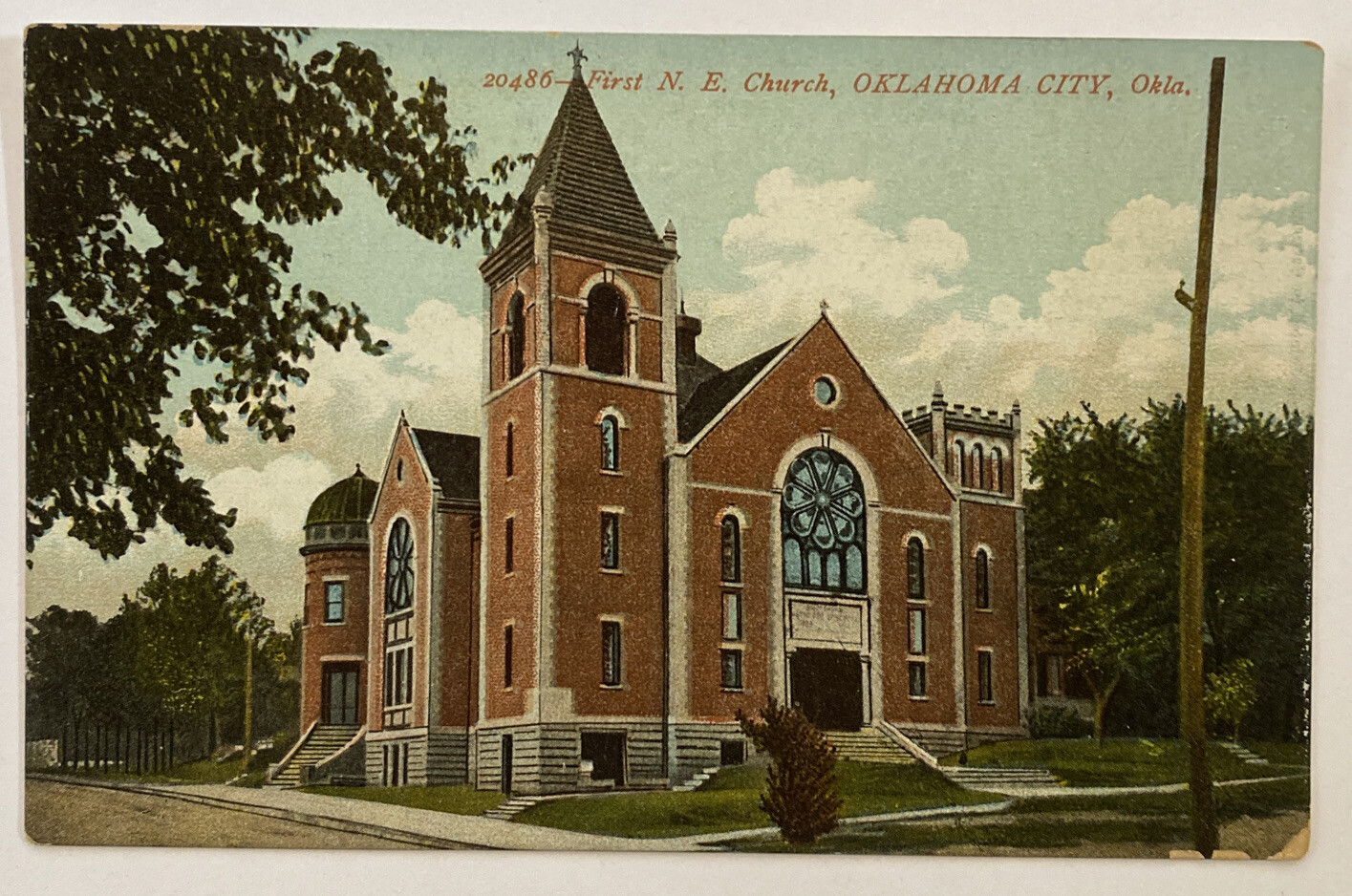 Postcard, First N.E. Church, Oklahoma City, Oklahoma, early 1900s Postcard, First N.E. Church, Oklahoma City, Oklahoma, early 1900s