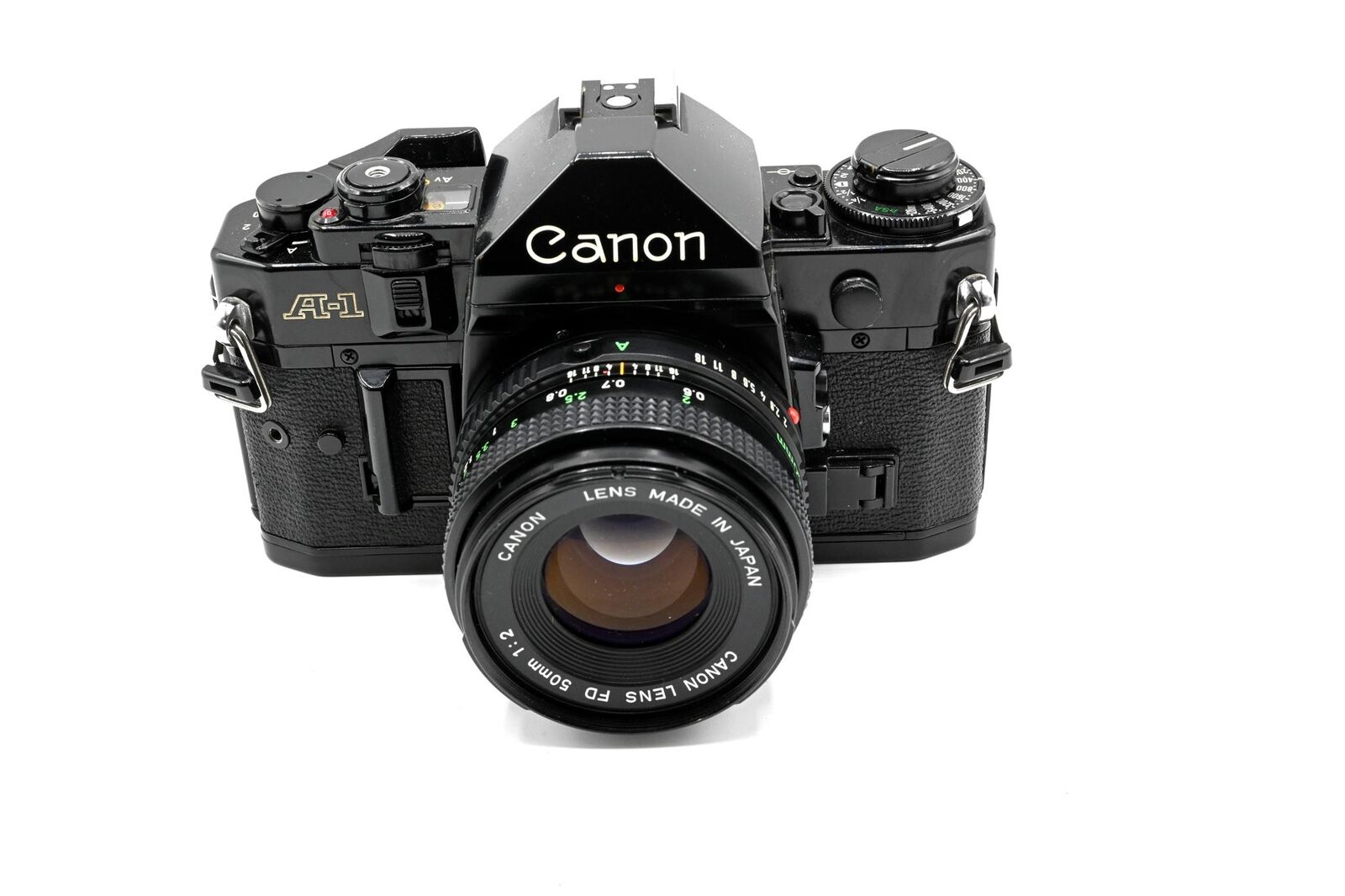 Canon A-1 A1 Film Camera with Canon 50mm f/1.8 or f/2.0 Lens - Very Good