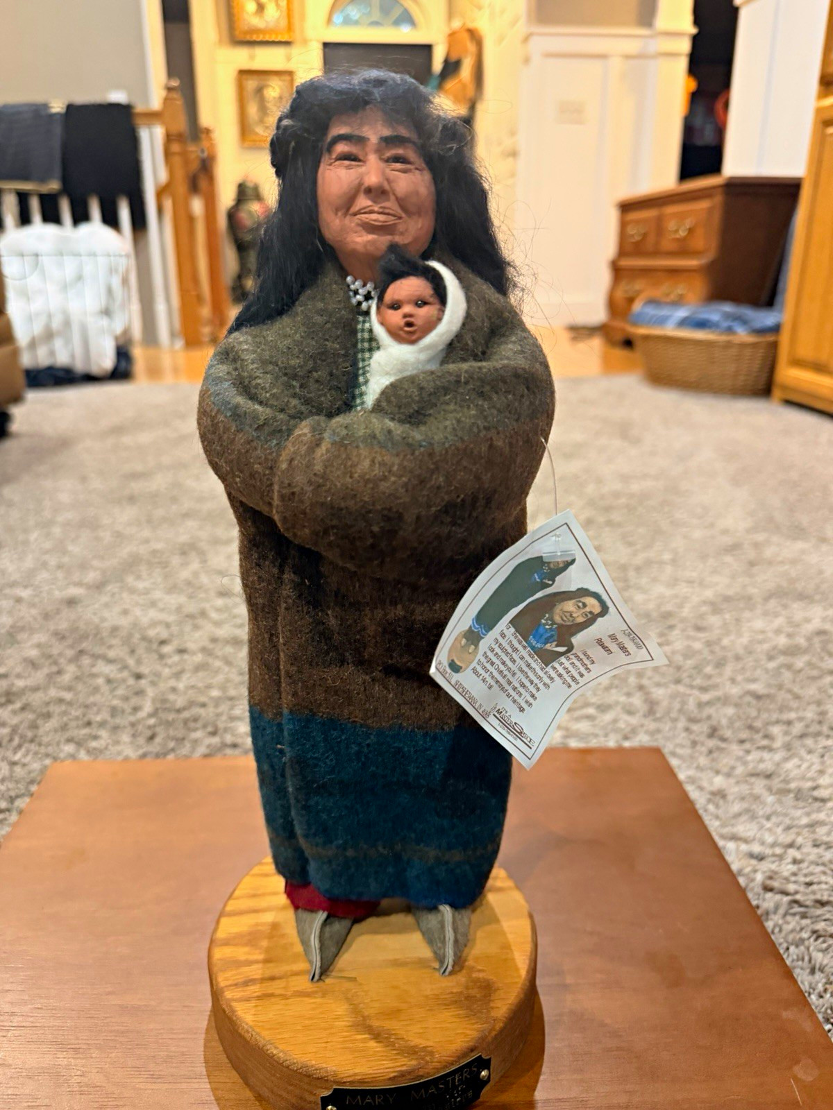 Mary Masters Native American Potawatomi Art Doll Mother & Baby Sculpture 14\