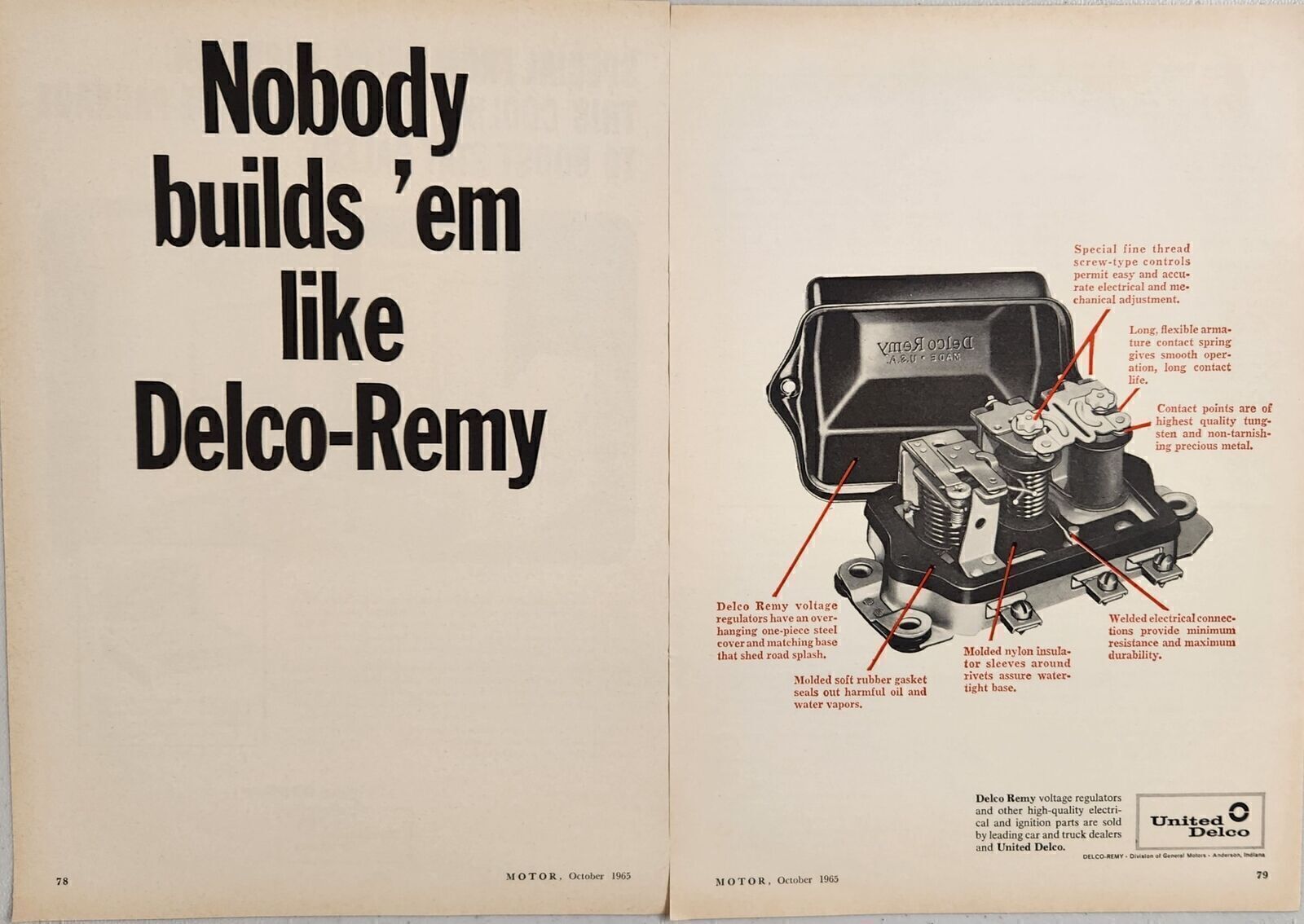 1965 Print Ad United Delco Remy Voltage Regulators Anderson,Indiana 1965 Print Ad United Delco Remy Voltage Regulators Anderson,Indiana