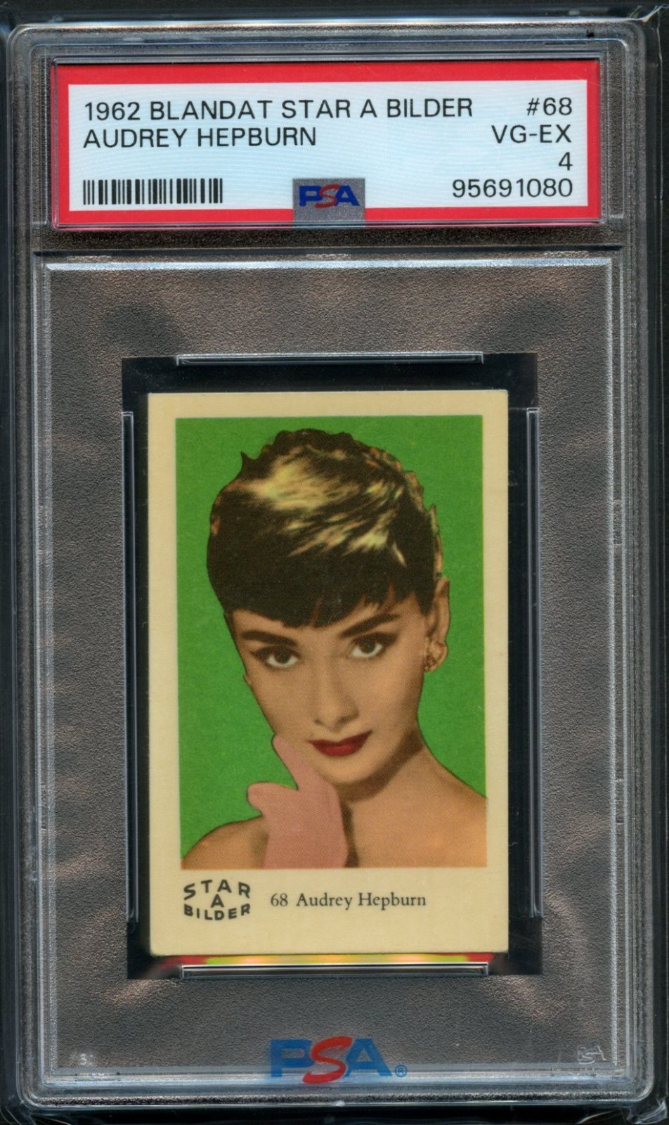 Audrey Hepburn #68 1.5x2.5 Card 1962 Blandat Star a Bilder PSA 4 Slabbed Audrey Hepburn #68 1.5x2.5 Card 1962 Blandat Star a Bilder PSA 4 Slabbed