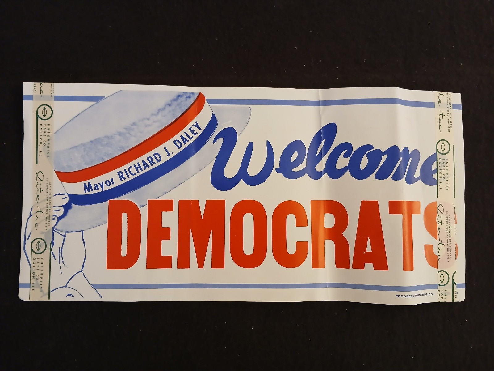 Vintage 1968 Chicago Democratic Convention Sticker Mayor Richard J Daley LiteTac