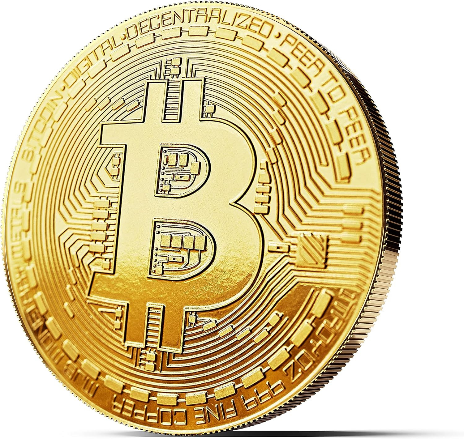 Physical Bitcoin Plated with 24-Carat Gold. a Real Collector‘S Item