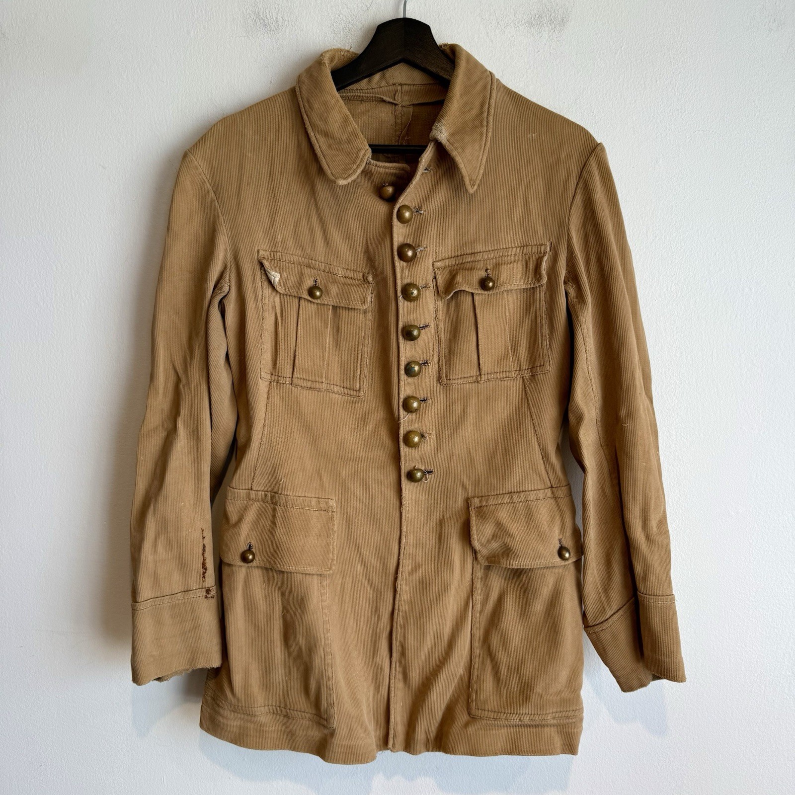 Original Pre WWII French Colonial Tunic Corduroy Uniform Original Pre WWII French Colonial Tunic Corduroy Uniform