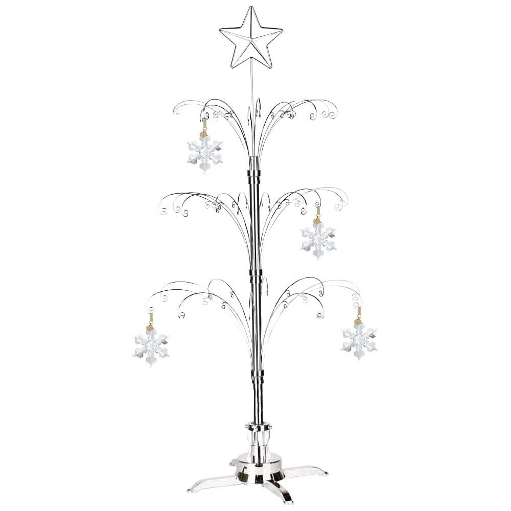 For Swarovski Christmas Ornament 2024 Crystal Snowflake Rotating Stand 47