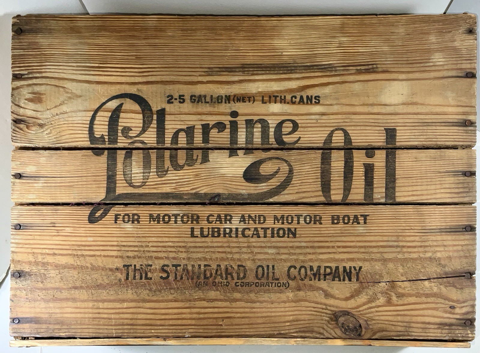 Vintage Polarine Standard Oil Motor, Marine Oil OHIO Wooden Crate RARE Vintage Polarine Standard Oil Motor, Marine Oil OHIO Wooden Crate RARE