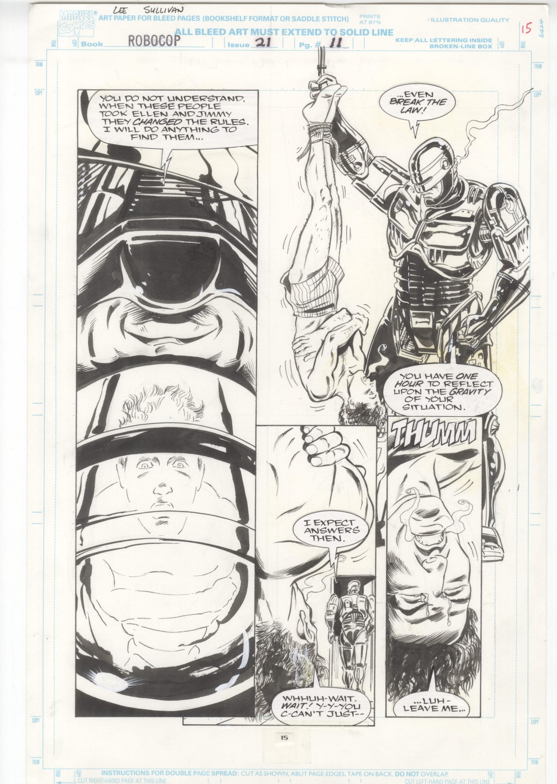 Robocop #21 pg 15 Original Comic Art by Lee Sullivan