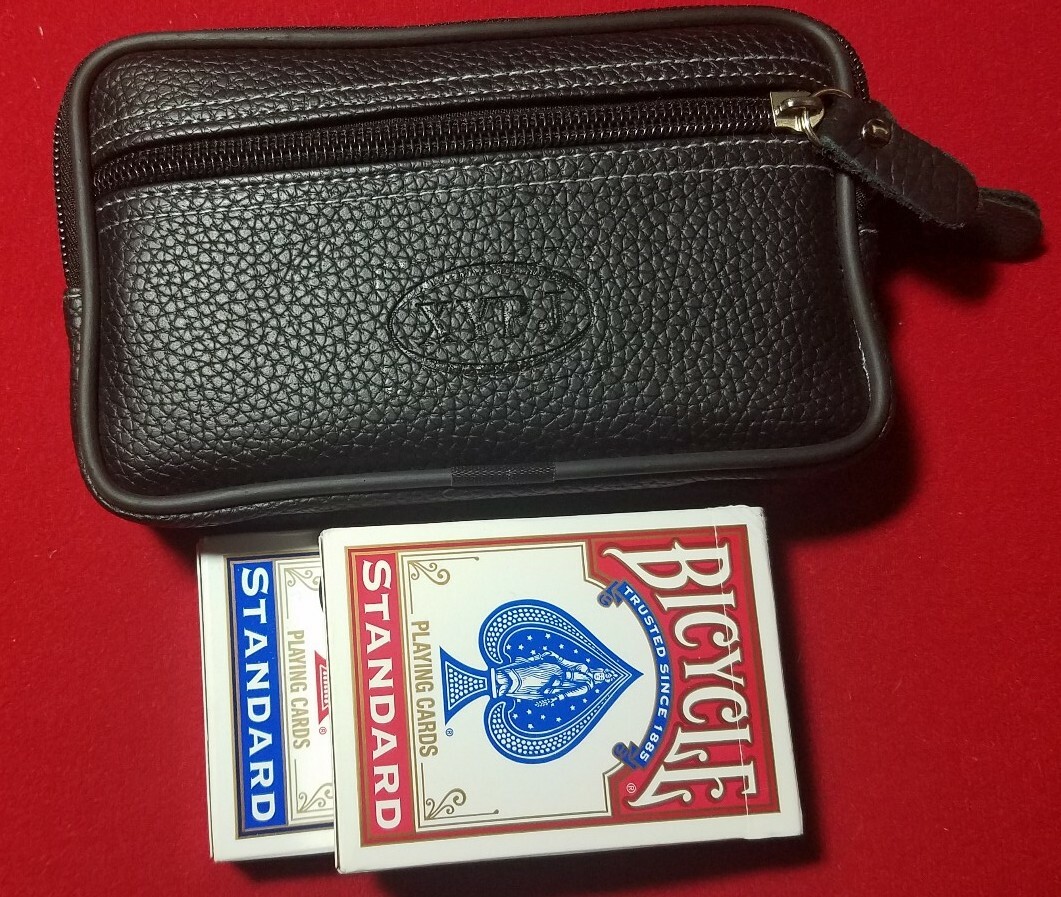 Magicians EDC  close up bag Holds Cards, Coins & Apparatus Magic, 2 Zippers