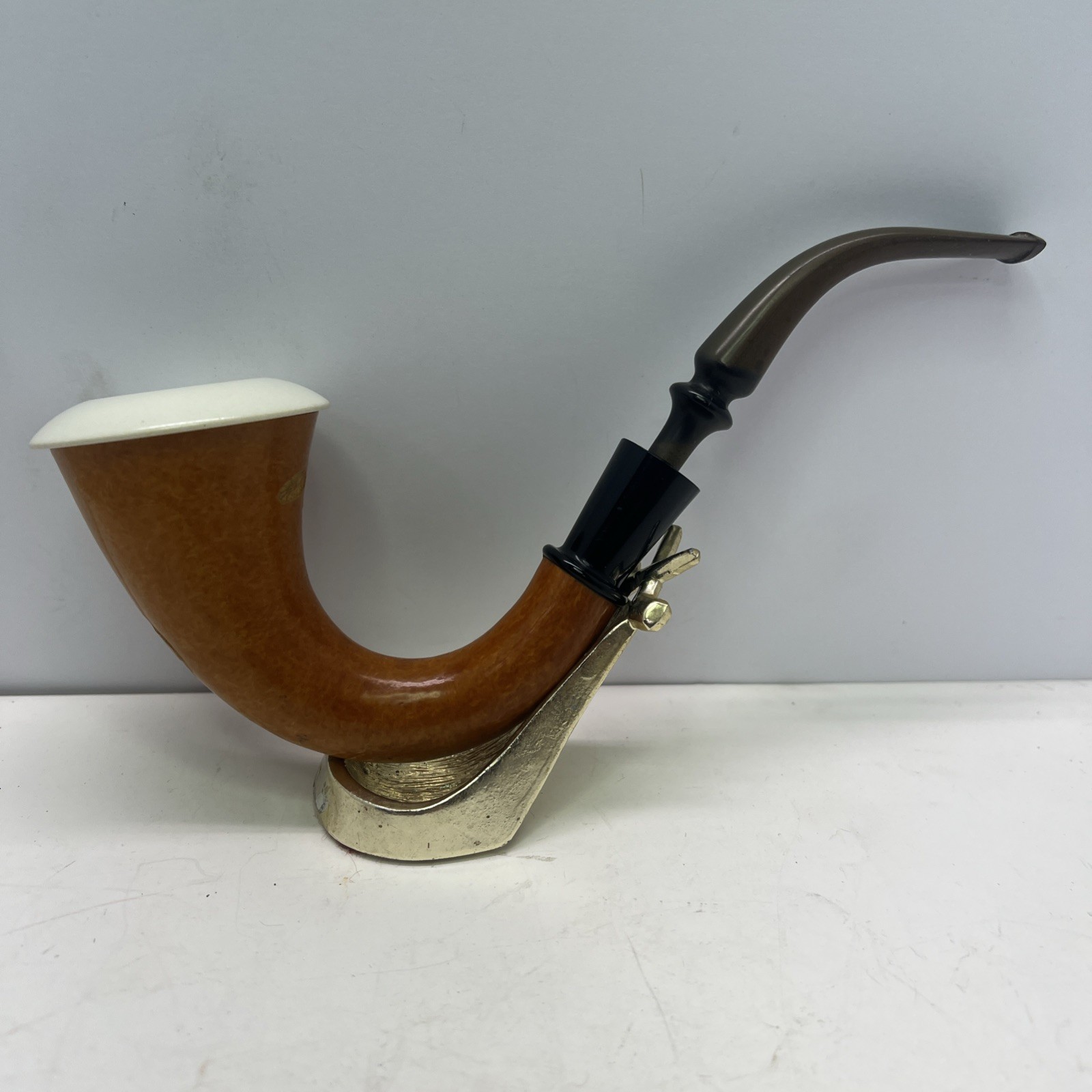 VTG Large Gourd Calabash Meerschaum Style Tobacco Pipe 8” Sherlock Holmes VTG Large Gourd Calabash Meerschaum Style Tobacco Pipe 8” Sherlock Holmes
