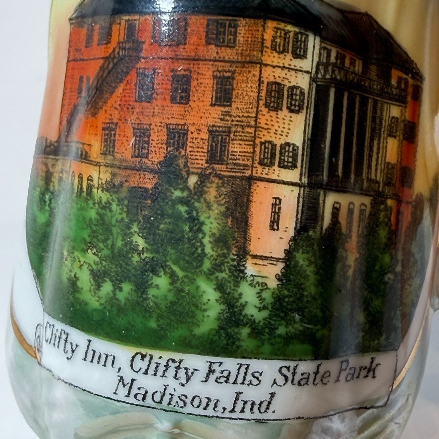 CLIFTON INN - MADISON INDIANA Antique CHINA Souvenir TRINKET CREAMER