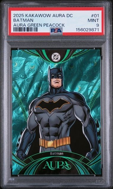 2025 KAKAWOW AURA DC BATMAN AURA GREEN PEACOCK /25 #1 PSA 9 2025 KAKAWOW AURA DC BATMAN AURA GREEN PEACOCK /25 #1 PSA 9