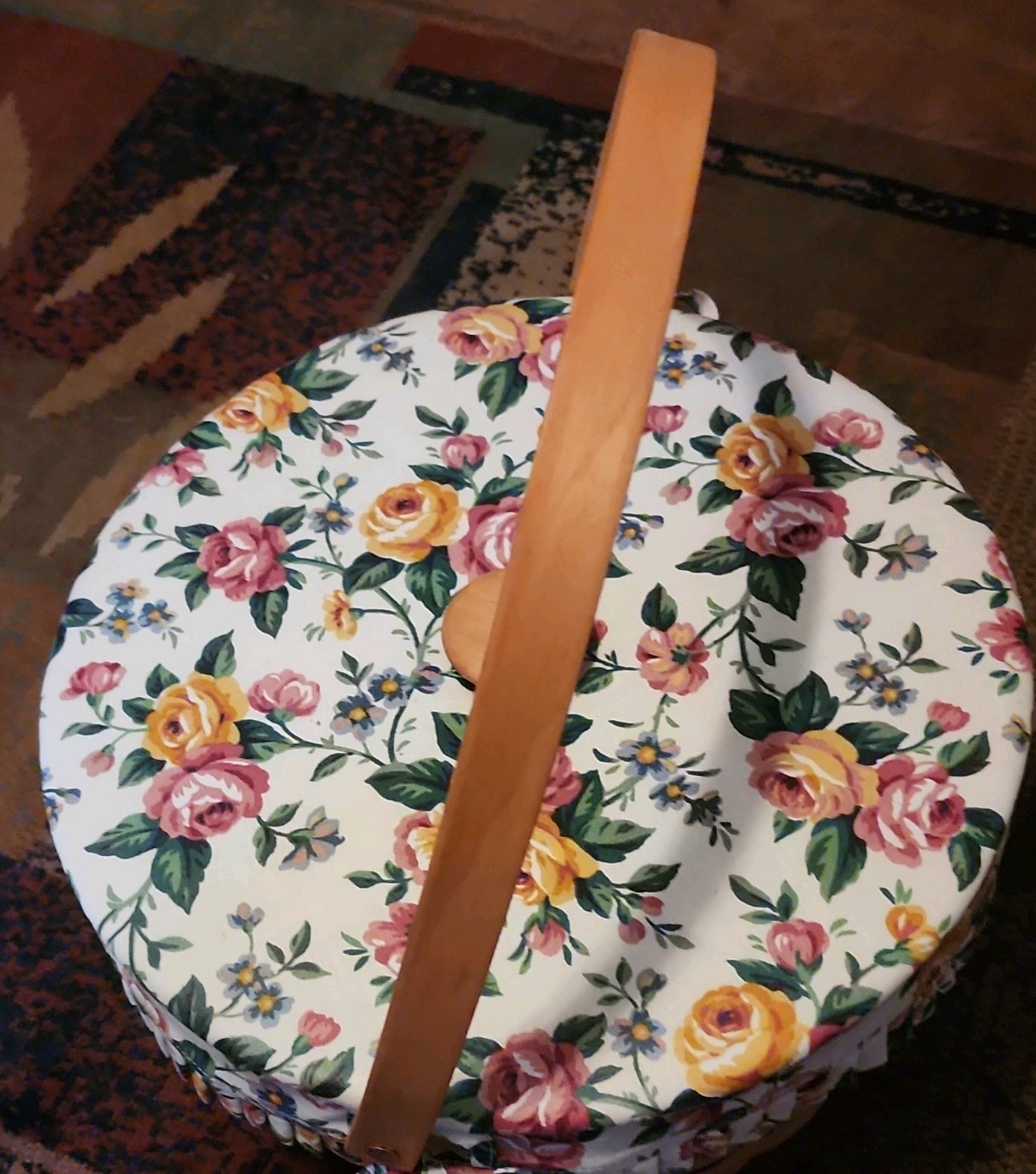 Vintage 1996 Longaberger Safe Harbor Basket Garden Splendor Liner Lid Protector Vintage 1996 Longaberger Safe Harbor Basket Garden Splendor Liner Lid Protector