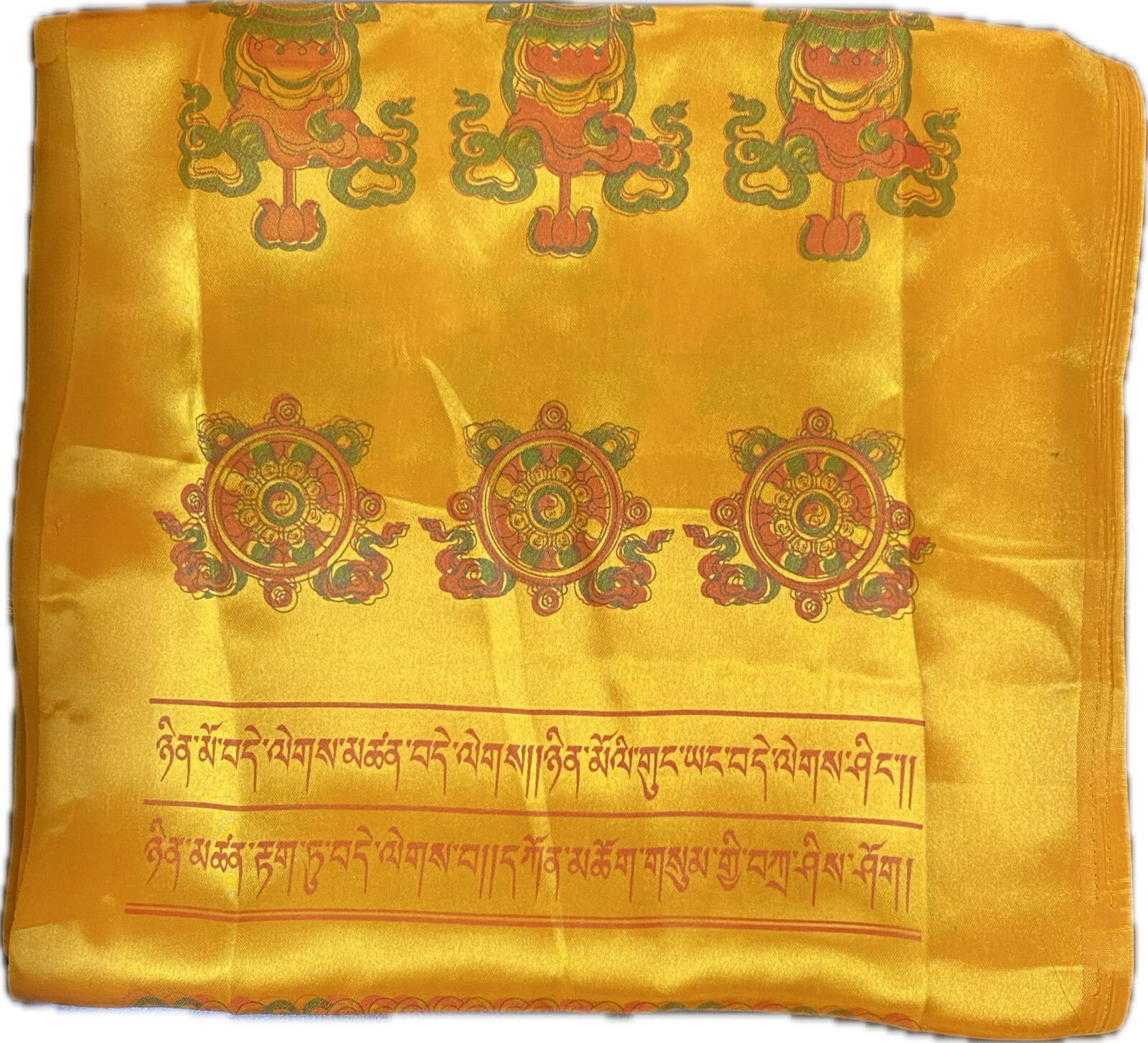 Tibetan Buddhist Prayer Offering Orange Silk Khada Khata Auspicious Scarf Nepal