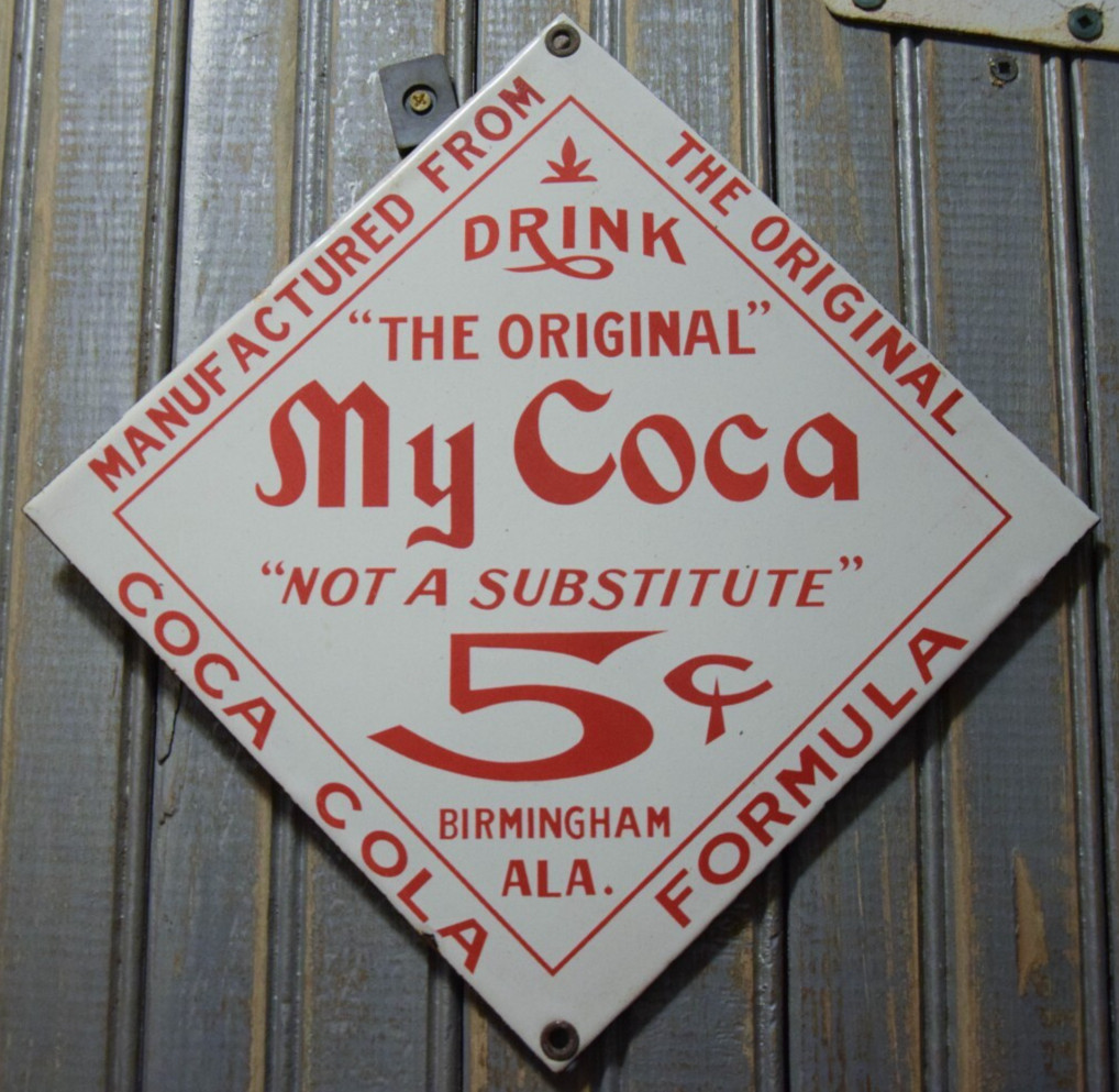 DRINK ORIGINAL MY COCA SODA POP FOUNTAIN SERVICE DINER SIGN PORCELAIN METAL