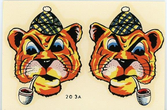 VINTAGE SHERLOCK HOLMES CAT IMPKO SOUVENIR ORIGINAL TRAVEL WATER DECAL 1950s ART