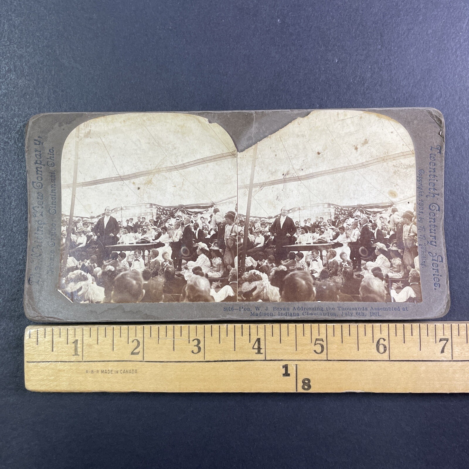 William Jennings Bryan Stereoview Whiting View Co. Madison Indiana 1901