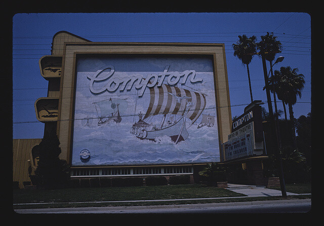Compton Drive-in Theater Rosecrans Avenue Compton California 1980s Old Photo Compton Drive-in Theater Rosecrans Avenue Compton California 1980s Old Photo