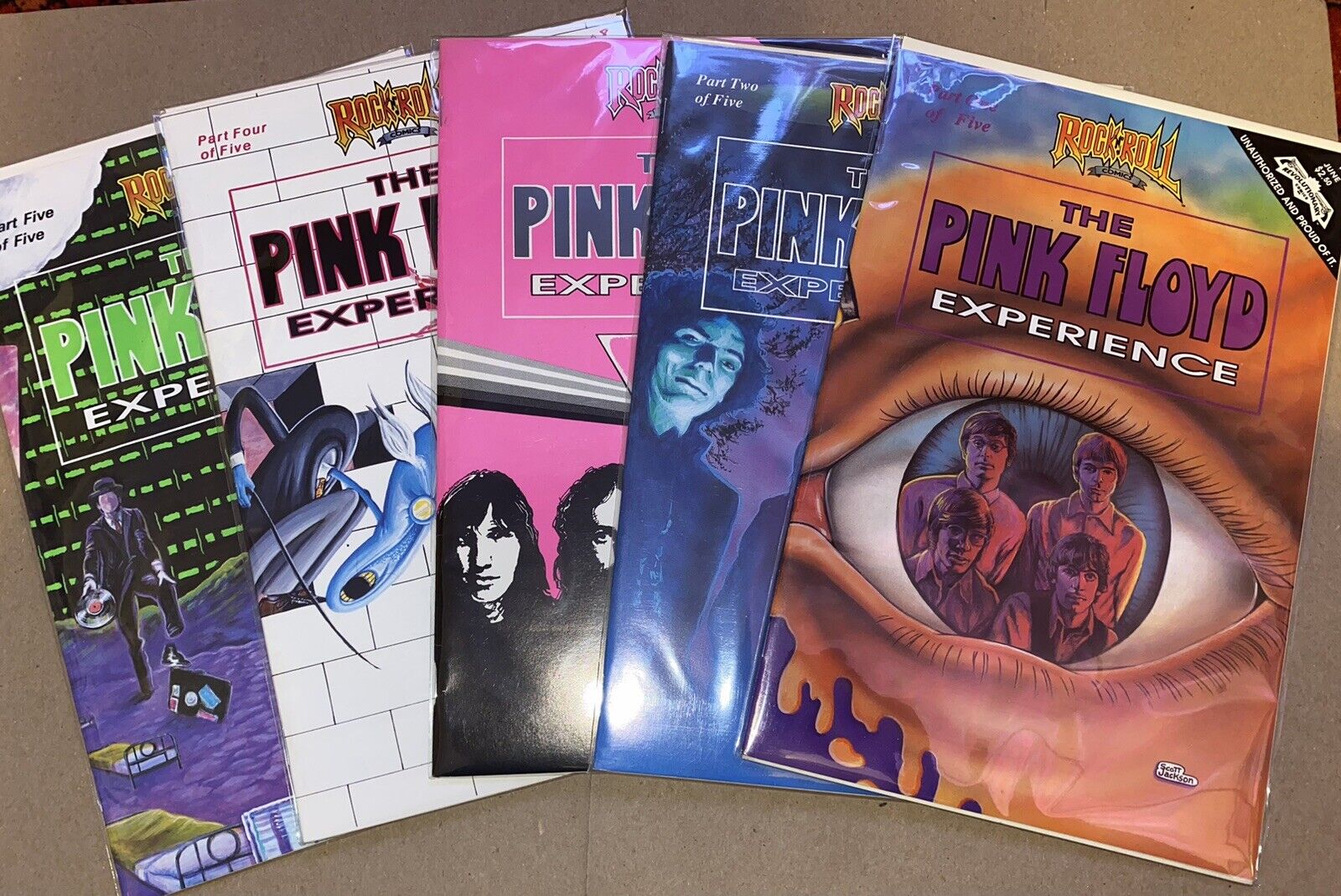 The Pink Floyd Experience Full Set #1-5, Rock N Roll Comics 1991. HIGH GRADE