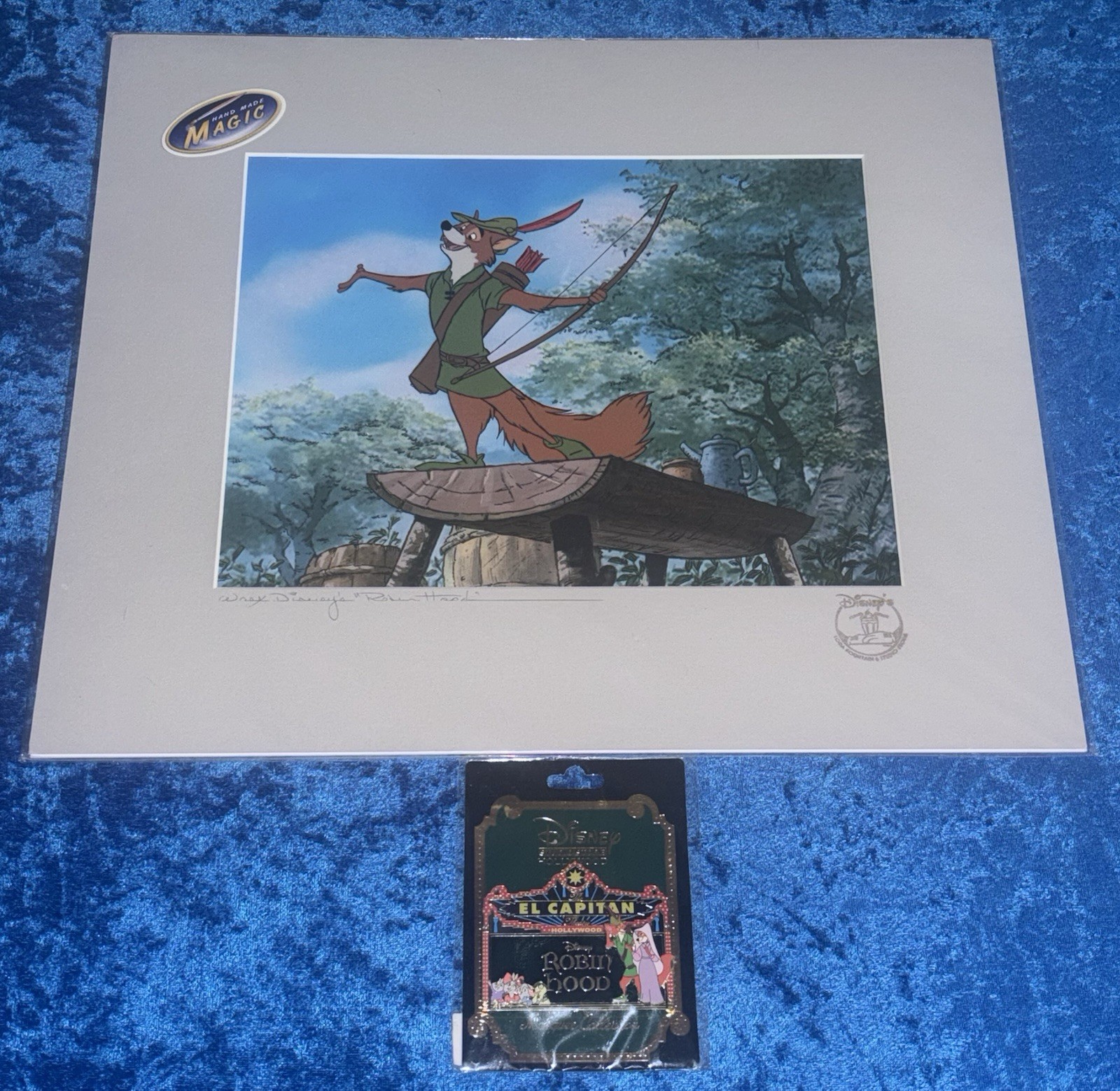 Disney Robin Hood DSF Exclusive Animation Cel LE 50 & DSSH LE 400 Marquee Pin Disney Robin Hood DSF Exclusive Animation Cel LE 50 & DSSH LE 400 Marquee Pin