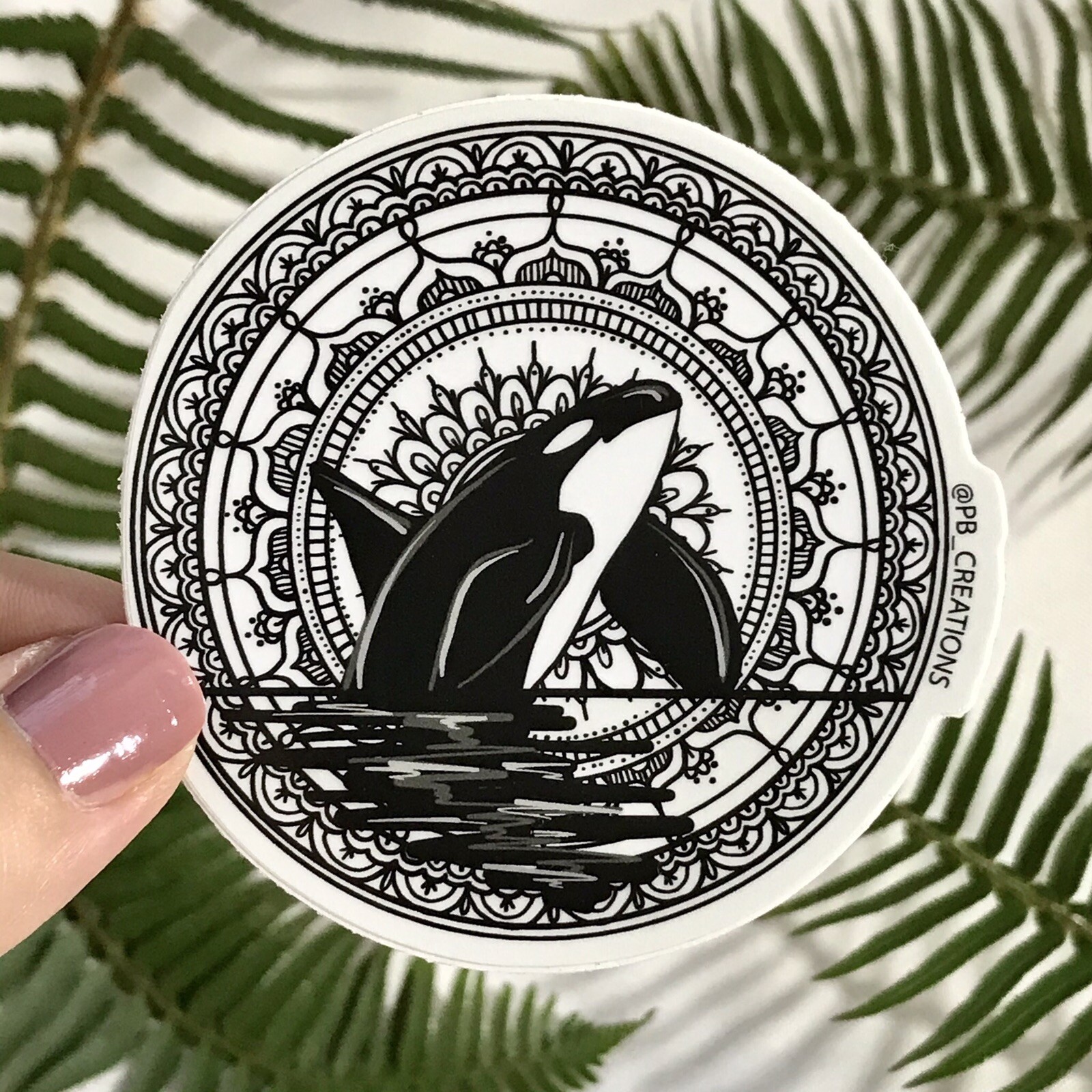 Orca Killer Whale Mandala PNW Ocean Vinyl Sticker Orca Killer Whale Mandala PNW Ocean Vinyl Sticker