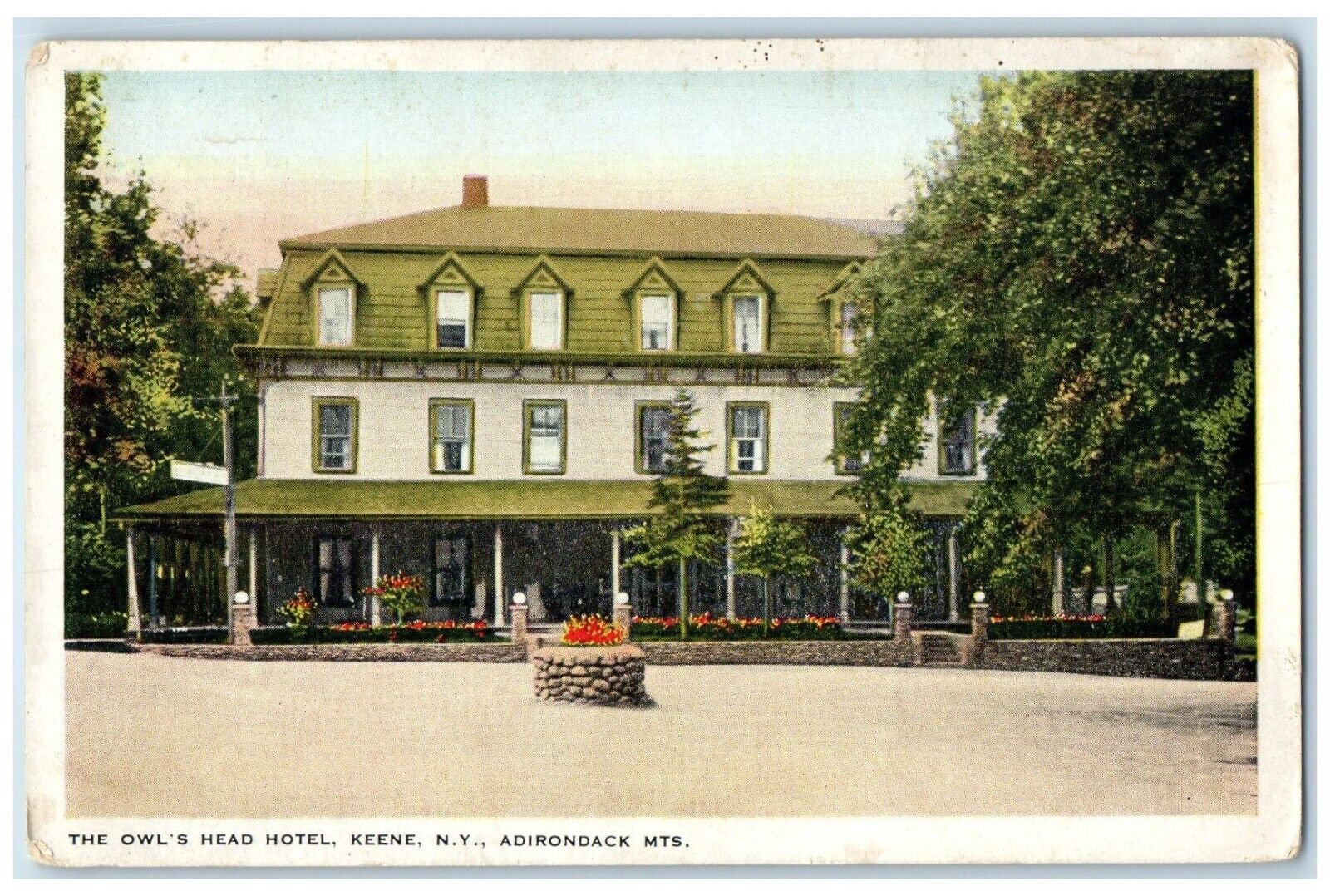 1931 The Owl's Head Hotel Adirondack Mountains Keene New York Vintage Postcard