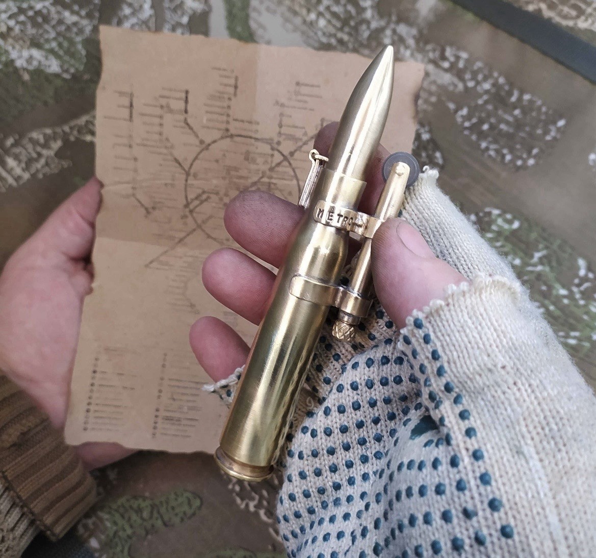 Exclusive Handmade Production.Ukrainian Stalker Metro 2033 Gas WAR Lighter.BRASS Exclusive Handmade Production.Ukrainian Stalker Metro 2033 Gas WAR Lighter.BRASS