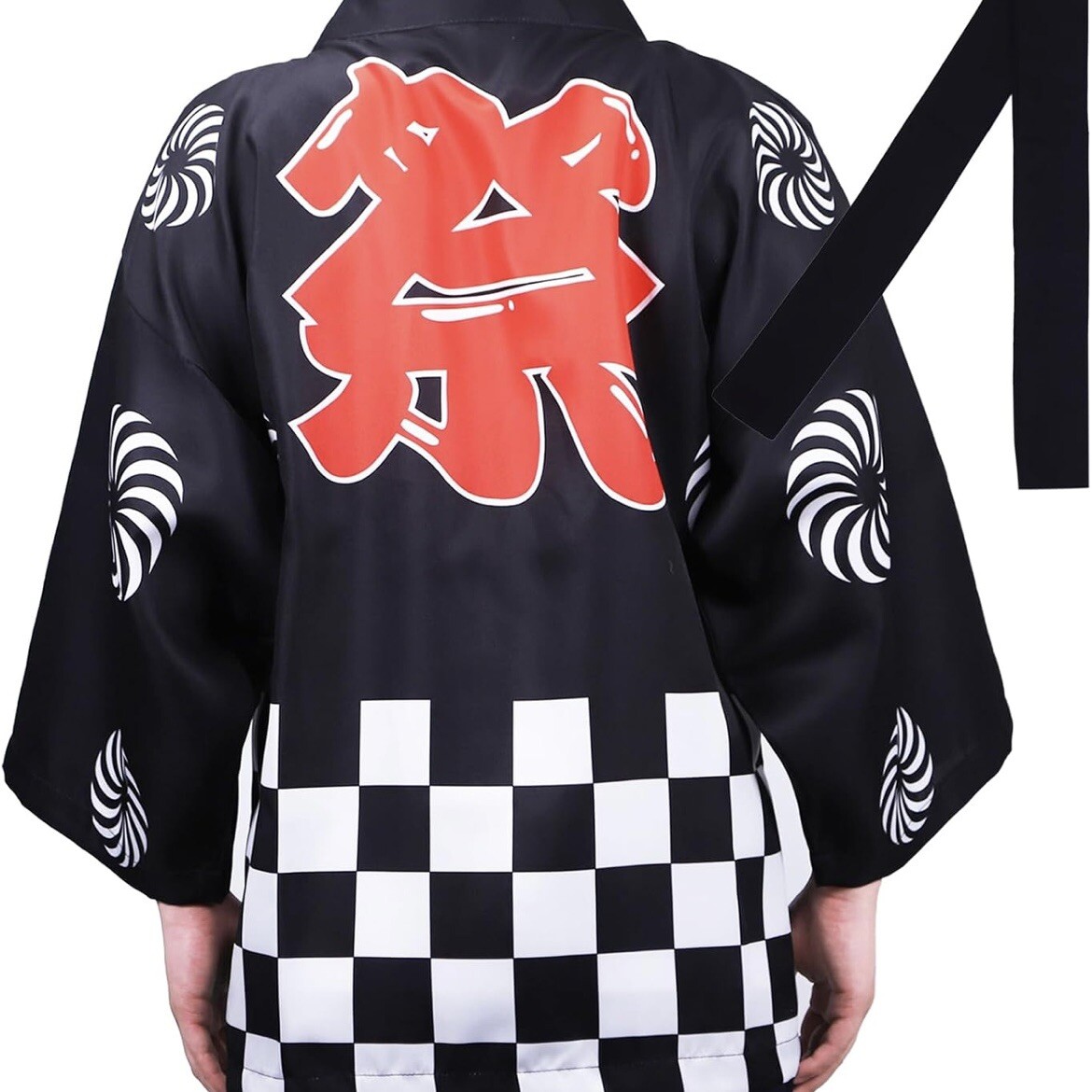 【New】Japanese Happi Coat Festival costumes Traditional costumes Black From JAPAN