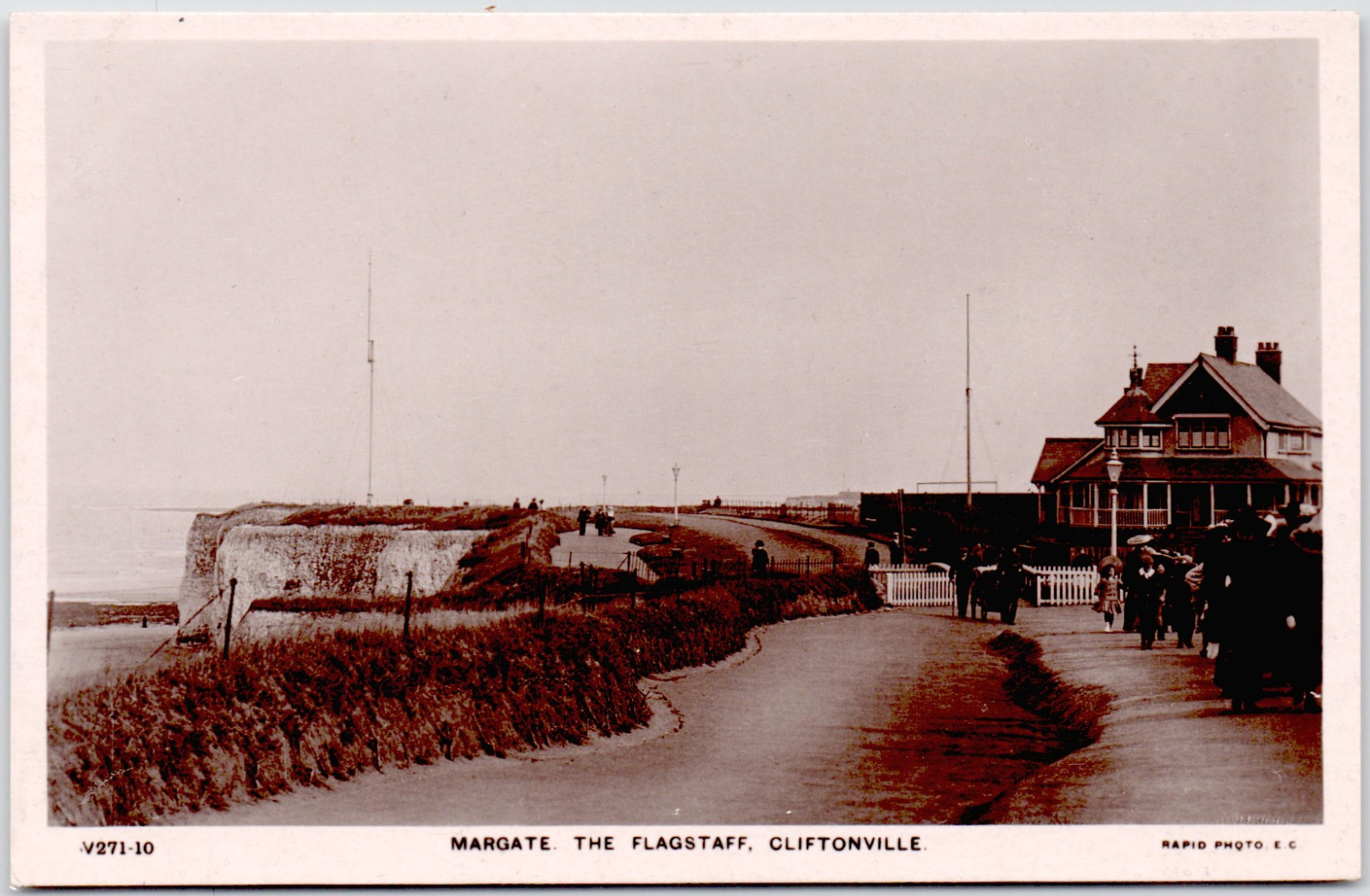 UK England Kent Margate Cliftonville The Flagstaff Promenade View 1910 RPPC