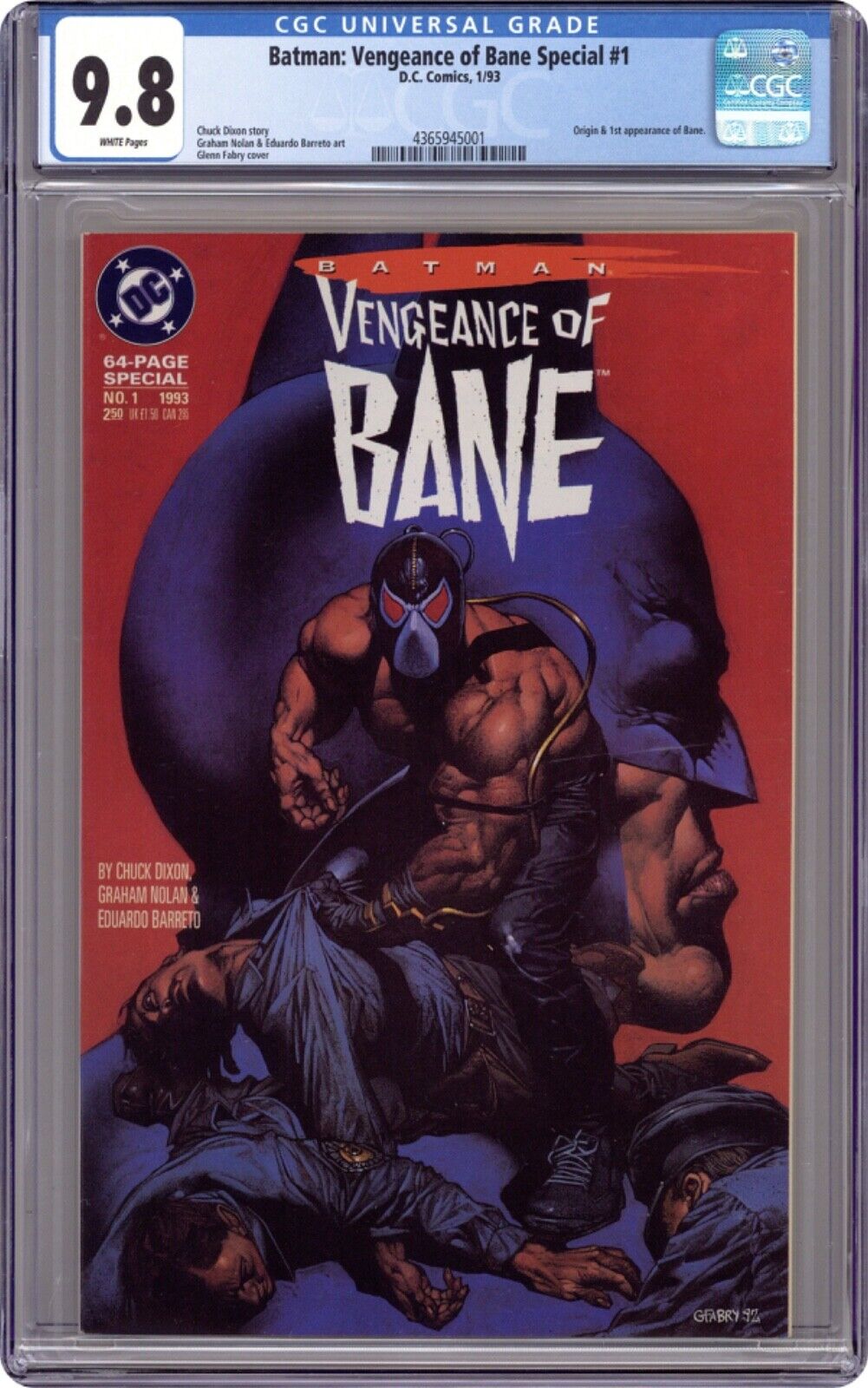 BATMAN VENGEANCE OF BANE (1993) #1 CGC 9.8🥇ORIGIN & 1st APPEARANCE OF BANE🥇