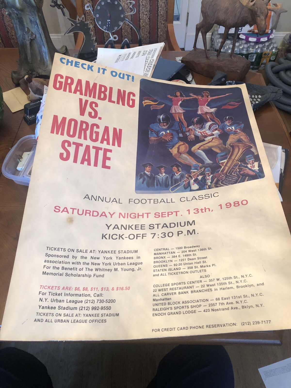 Grambling v Morgan State Rare poster Yankee Stadium 1980 black College football Grambling v Morgan State Rare poster Yankee Stadium 1980 black College football