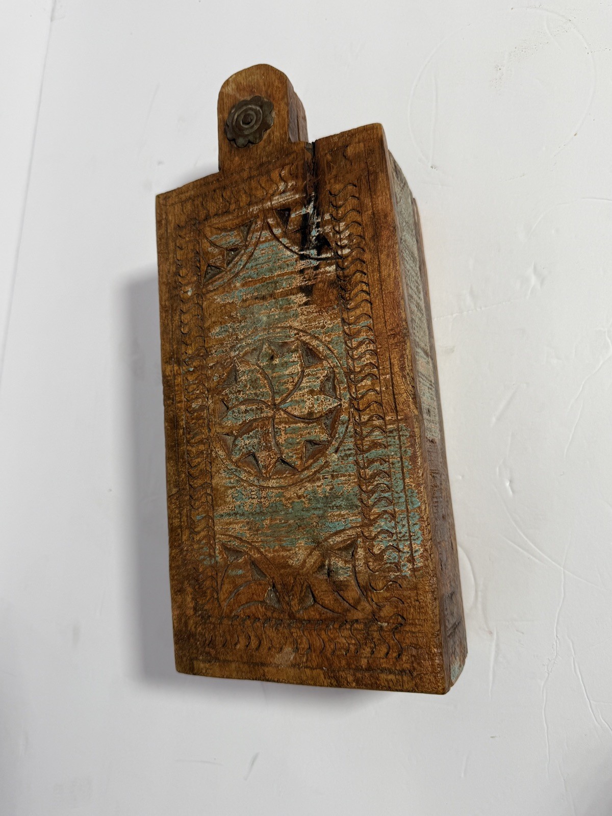 Vintage Old Antique Handmade Beautiful Engraved Rare Wooden Jewelry Or Spice Box Vintage Old Antique Handmade Beautiful Engraved Rare Wooden Jewelry Or Spice Box