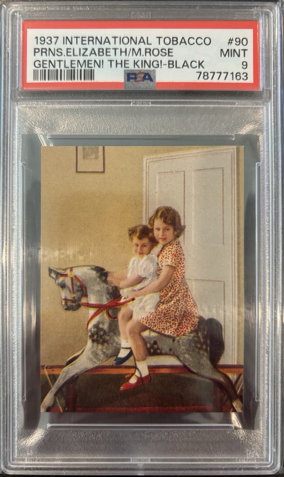 QUEEN Princess Elizabeth 1937 Int'l Tobacco #90 Gentlemen Black PSA 9 QUEEN Princess Elizabeth 1937 Int'l Tobacco #90 Gentlemen Black PSA 9