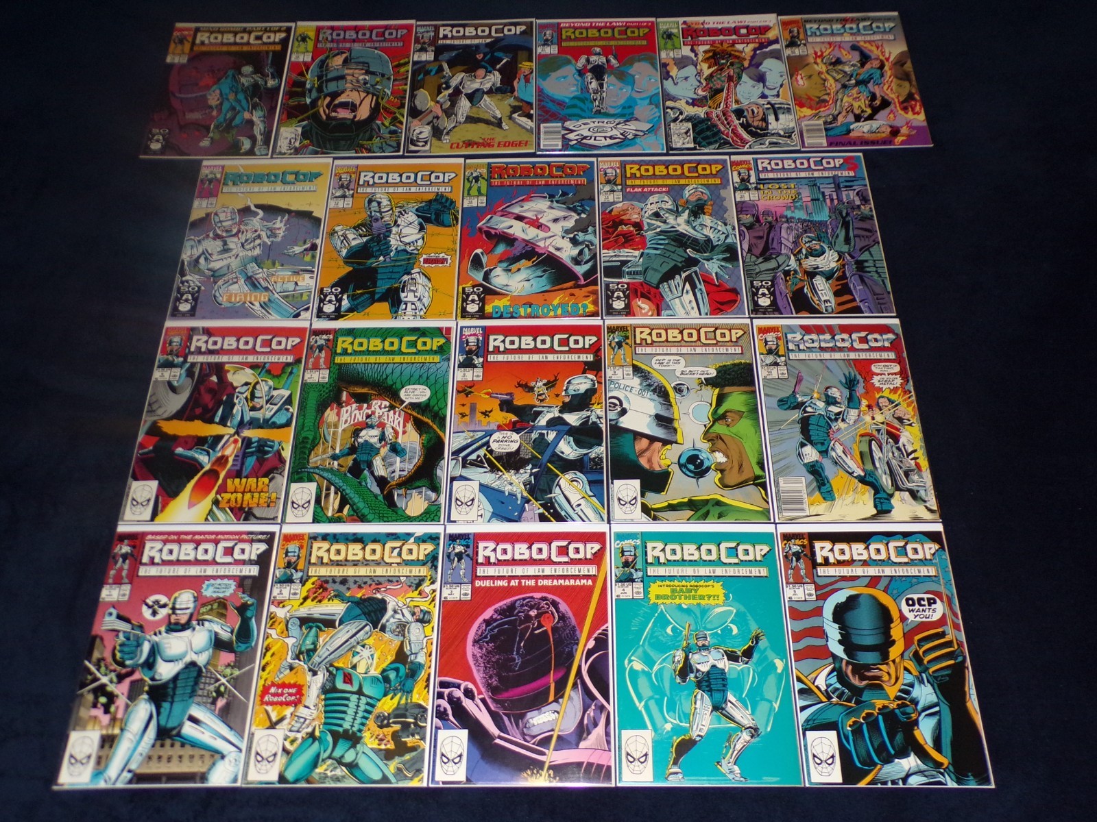 ROBOCOP 1 2 3 4 5 6 7 8 9 10 11 12 13 14 15 18 19 20 21 22 23 LOT 1990 MARVEL