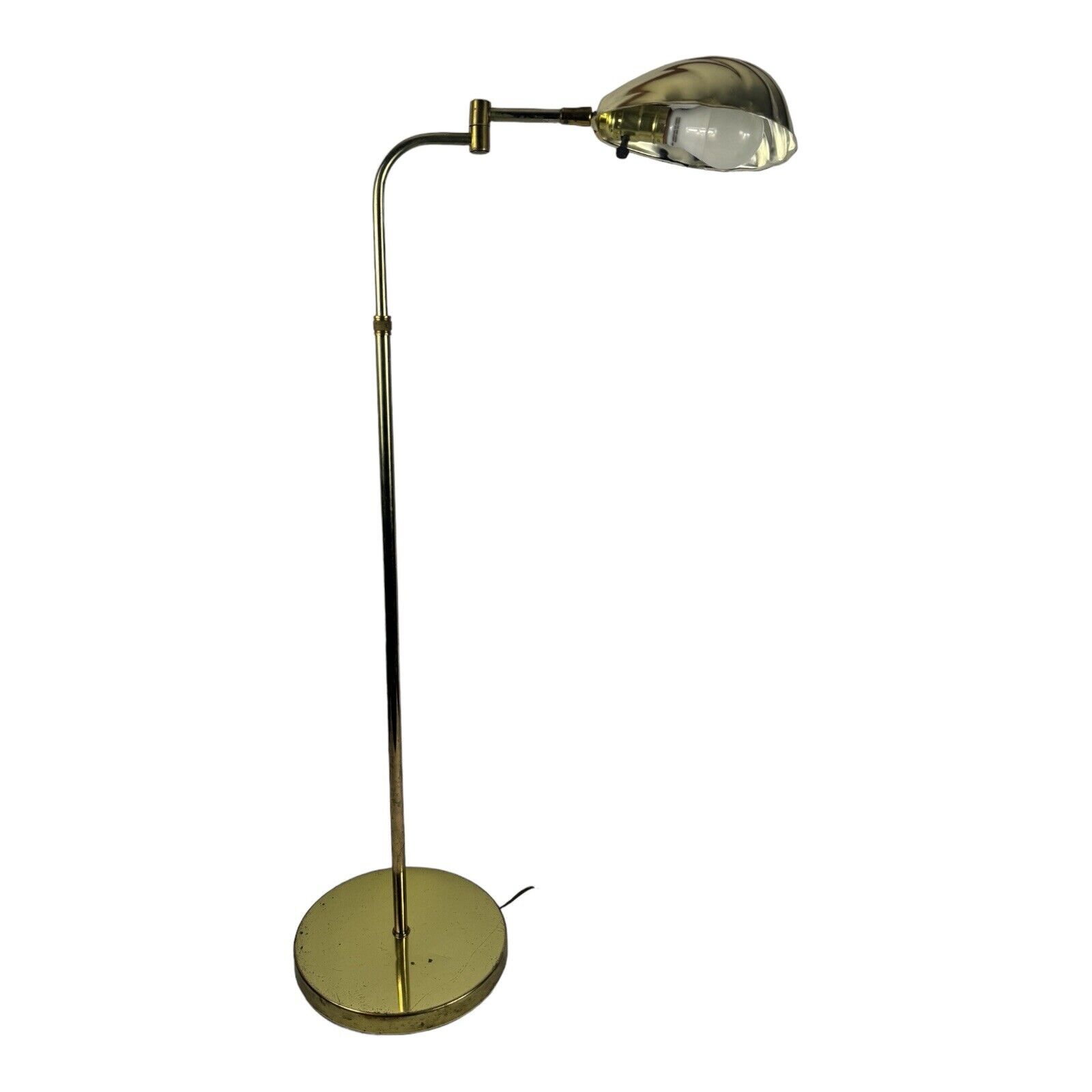 Vintage Brass Copper Pharmacy Lamp in the Style of Koch & Lowy Clam Shell Shade