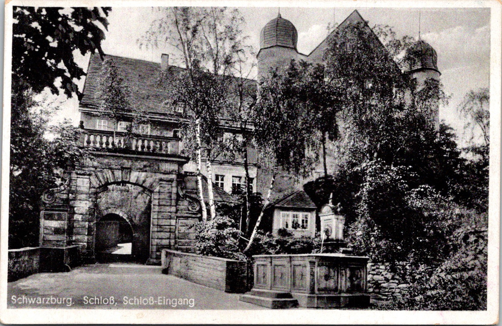 Schwarzburg Germany Schloss Castle Entrance Historic Architecture Postcard