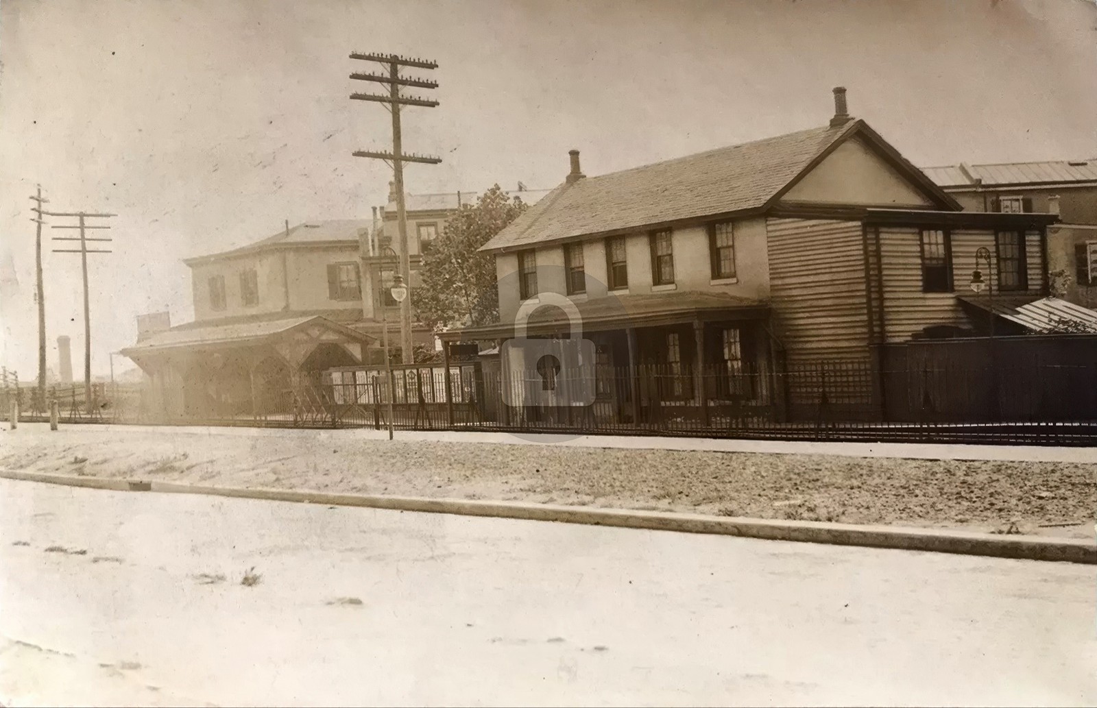 Philadelphia PA Old East Falls Railroad Station RPPC Photo Postcard COPY Philadelphia PA Old East Falls Railroad Station RPPC Photo Postcard COPY