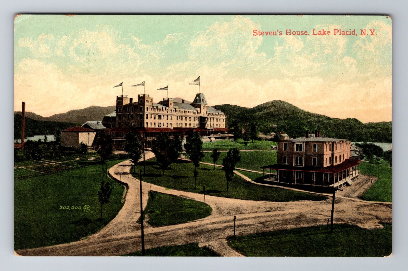 Lake Placid  NY-New York, Steven's House, Advertising, Antique Vintage Postcard