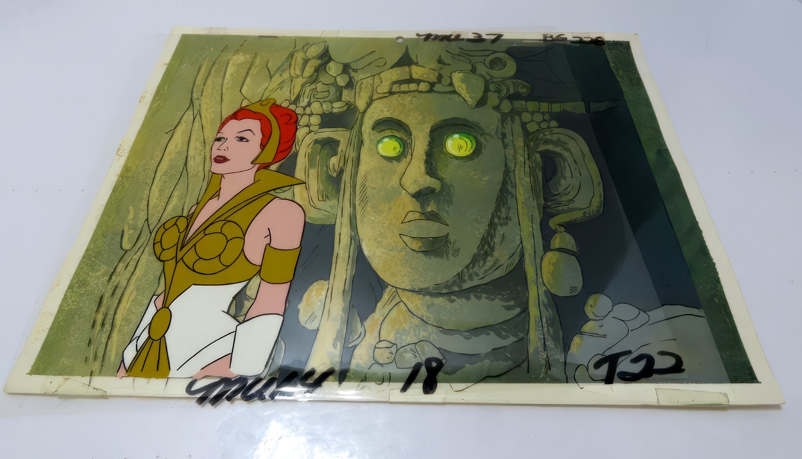 Original He-Man Teela Filmation Production Cel & Original Background Painting