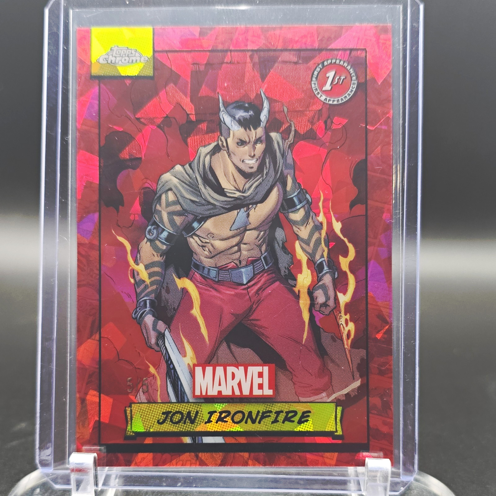 2024 Topps Chrome Marvel Sapphire Jon Ironfire #42 5/5 Omega 🔥🔥🔥 2024 Topps Chrome Marvel Sapphire Jon Ironfire #42 5/5 Omega 🔥🔥🔥