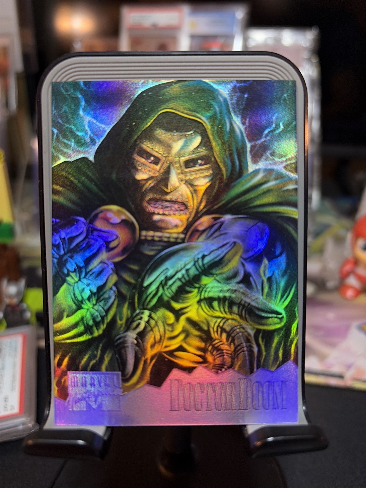 Doctor Doom 1995 Fleer Marvel Masterpieces #3 Holo Flash SSP Insert Doctor Doom 1995 Fleer Marvel Masterpieces #3 Holo Flash SSP Insert
