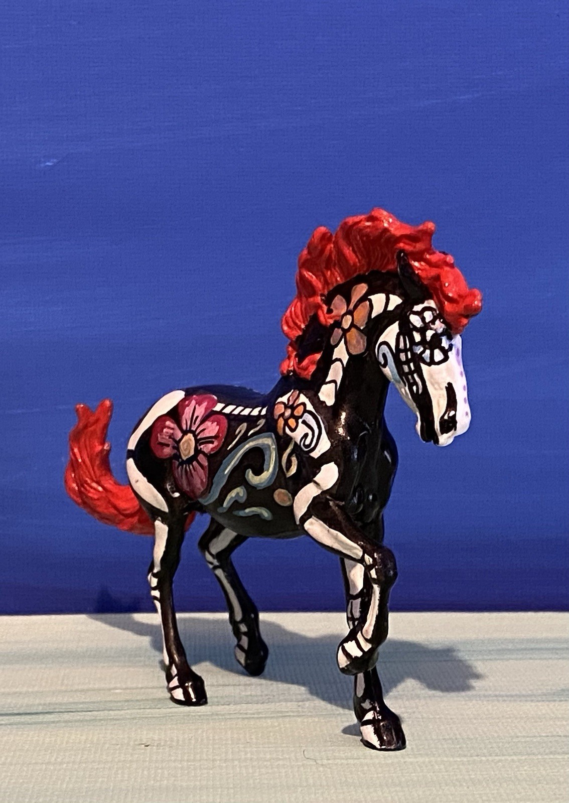Custom Breyer Stablemate Day Of The Dead Fireheart Horse Hand Painted OOAK
