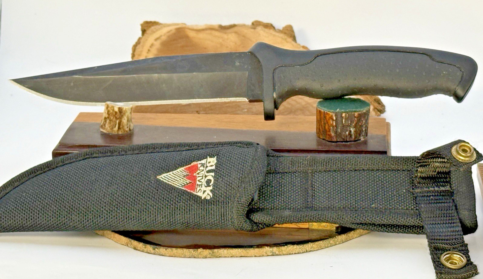 Vintage (2000) Buck USA 650 NightHawk Fixed Blade Knife w/Sheath- Vintage (2000) Buck USA 650 NightHawk Fixed Blade Knife w/Sheath-