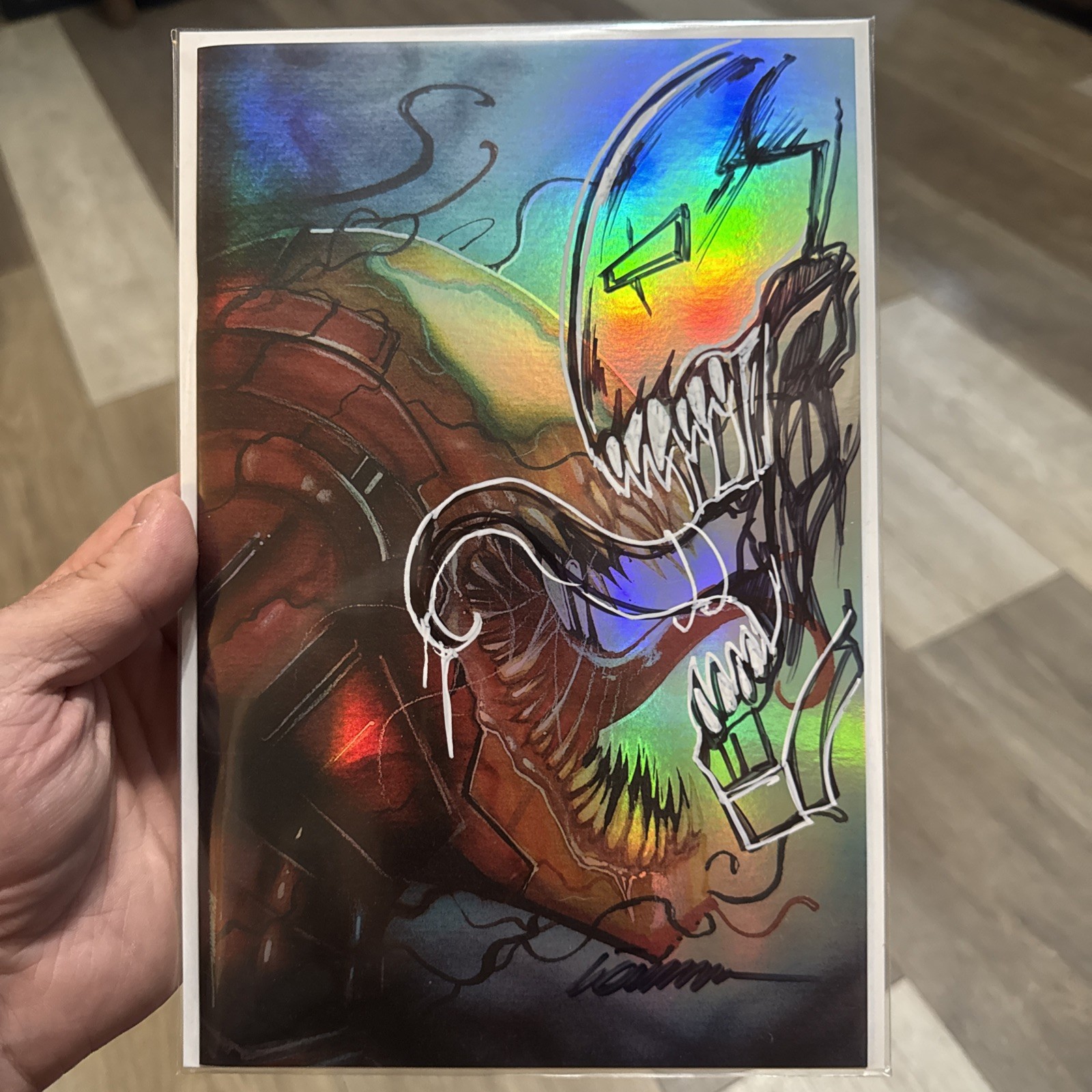Fame: Robert Downey Jr.Venomized Iron Man Foil W/Remark NYCC limited to 50 Fame: Robert Downey Jr.Venomized Iron Man Foil W/Remark NYCC limited to 50