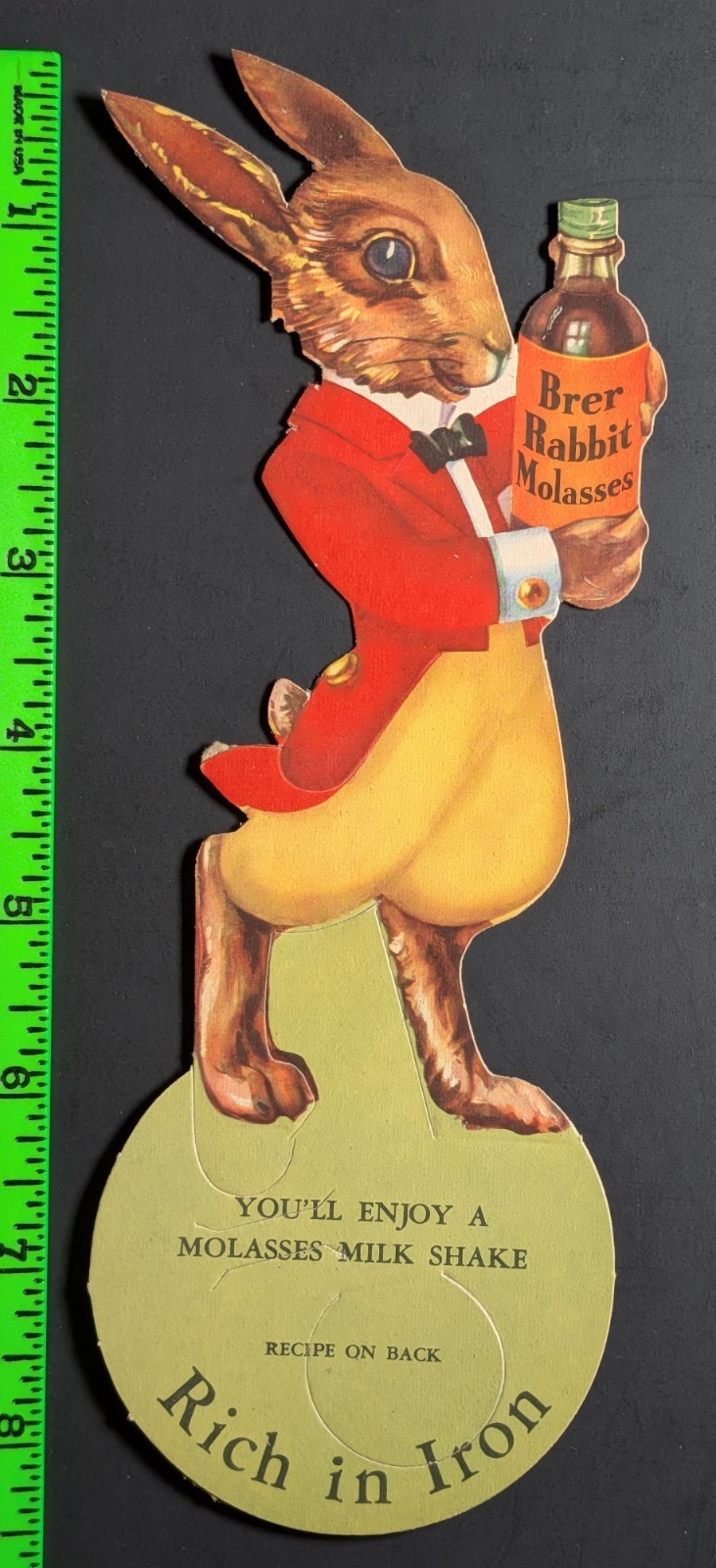 Vintage Brer Rabbit Molasses Diecut Bottle Topper