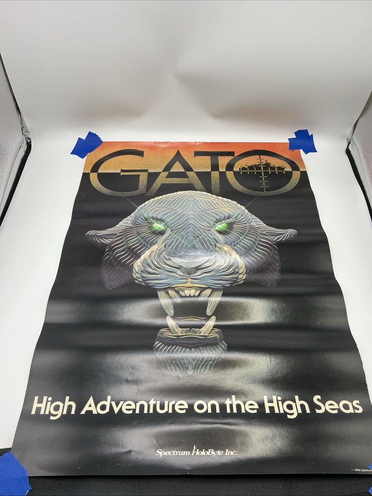 Vintage 1984 GATO Video Game Promotional Poster 22.5x16 Spectrum Holobyte (Z2) Vintage 1984 GATO Video Game Promotional Poster 22.5x16 Spectrum Holobyte (Z2)