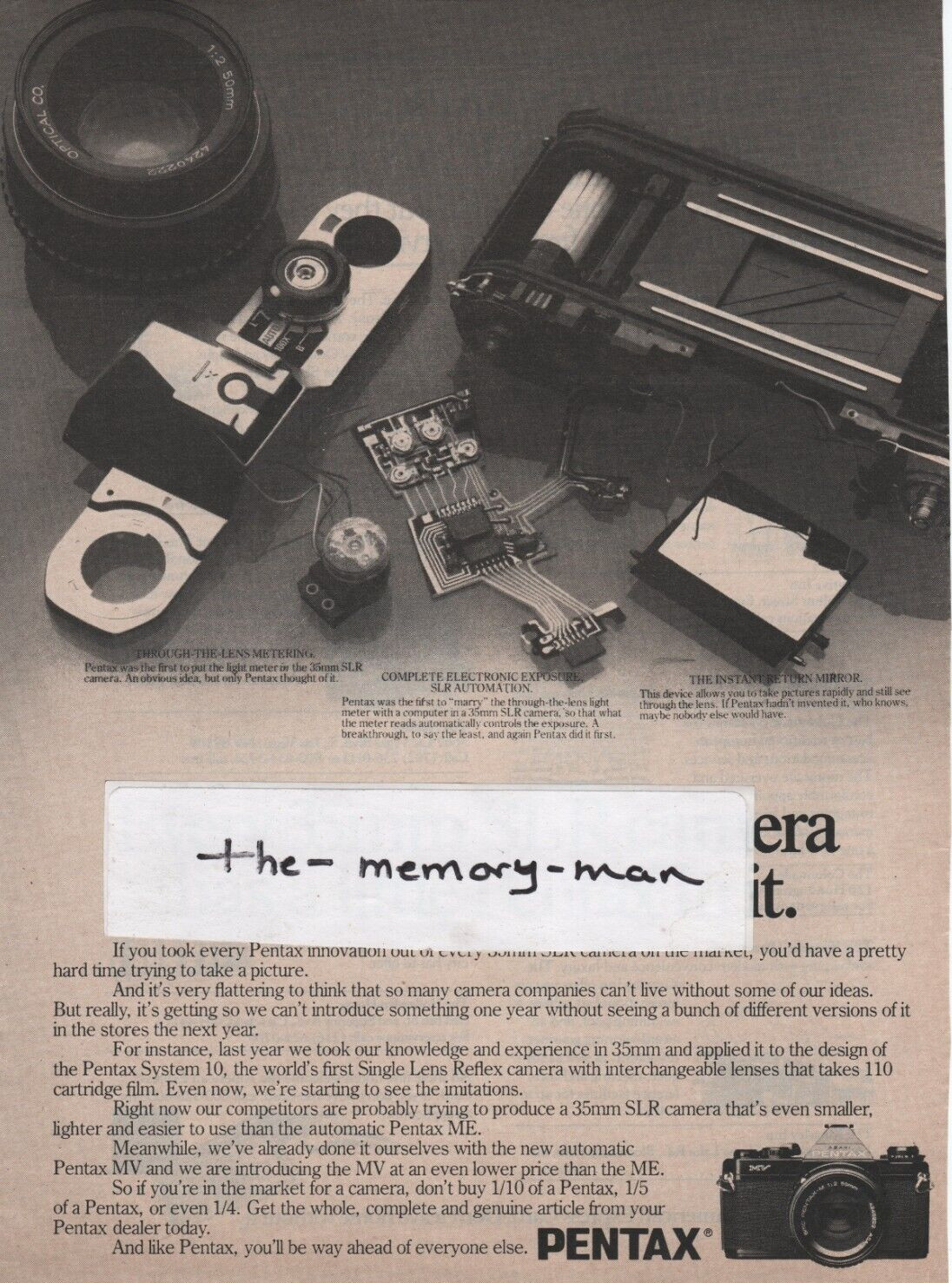 Pentax Camera 1979 Picture Print Ad Clipping Page American Express Card print ad