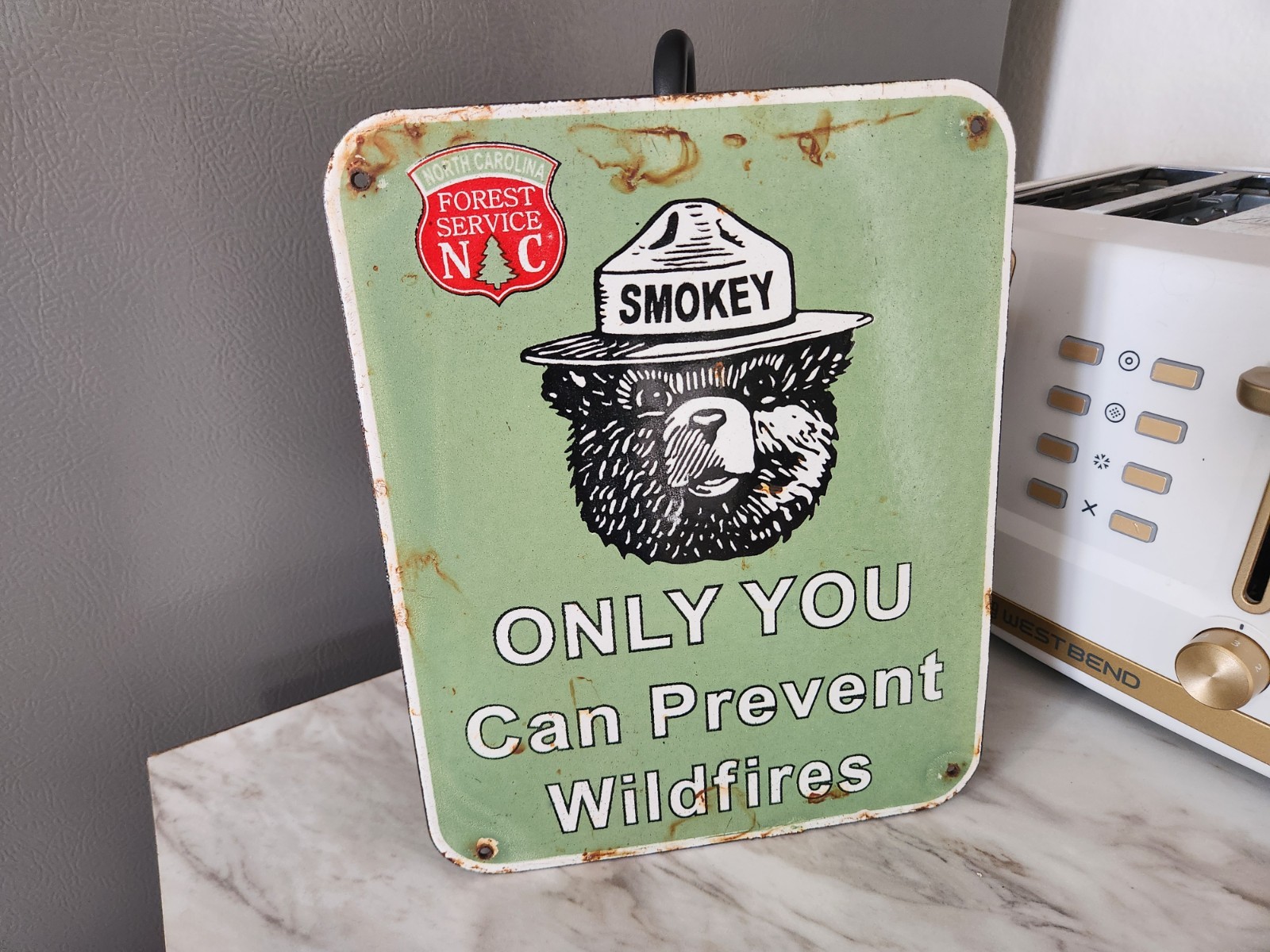 Porcelain Smokey Bear US Forest Service Department Of Agriculture Sign Porcelain Smokey Bear US Forest Service Department Of Agriculture Sign