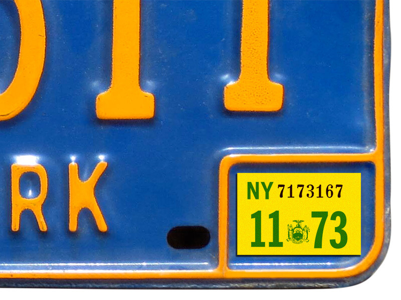 1973 New York License Plate Registration Sticker, YOM, NY, Tag, DMV 1973 New York License Plate Registration Sticker, YOM, NY, Tag, DMV