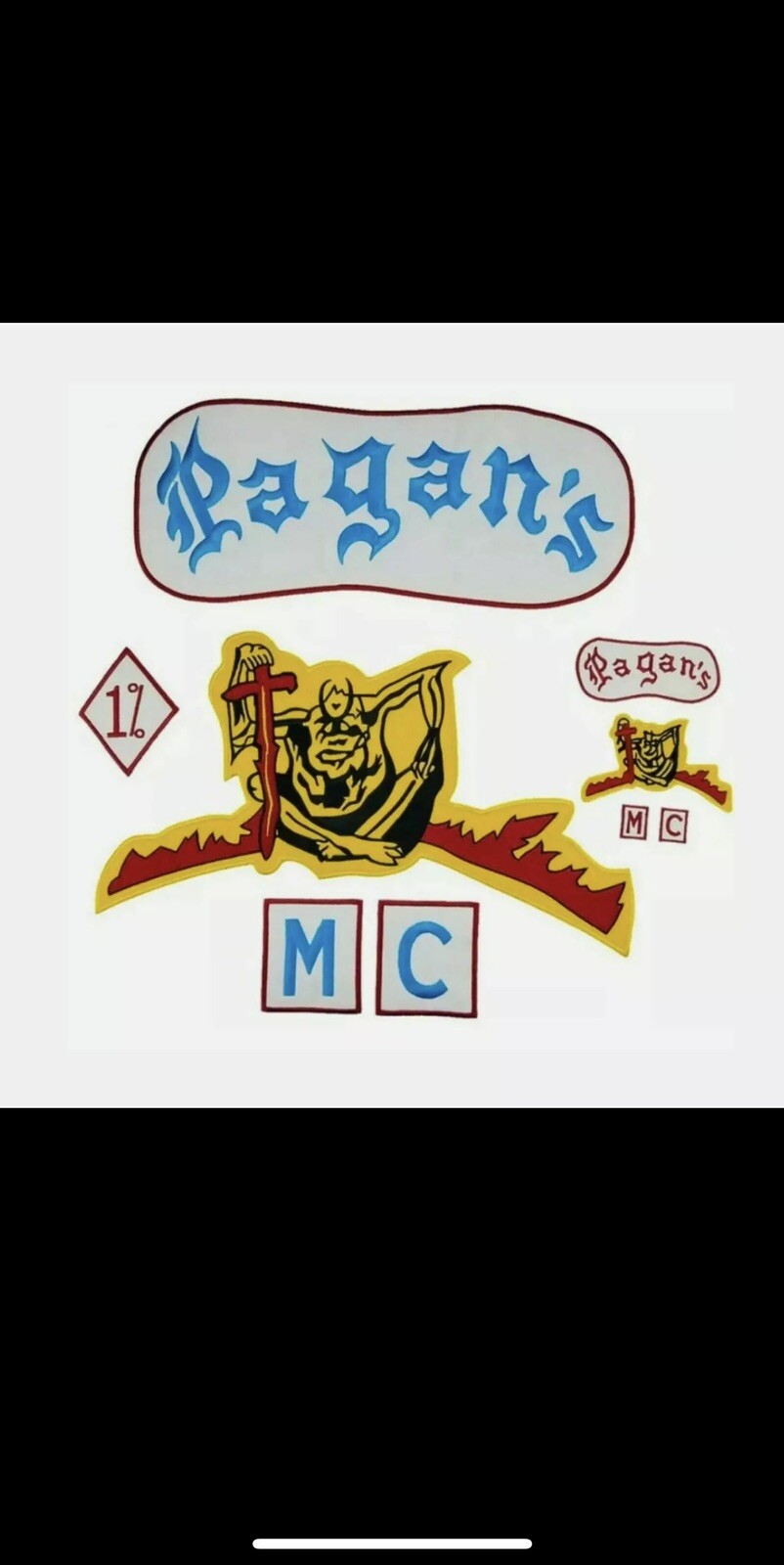 “PAGANS MC CLUB “FOR BIKER JACKET AND FOR VEST BACK large “PAGANS MC CLUB “FOR BIKER JACKET AND FOR VEST BACK large